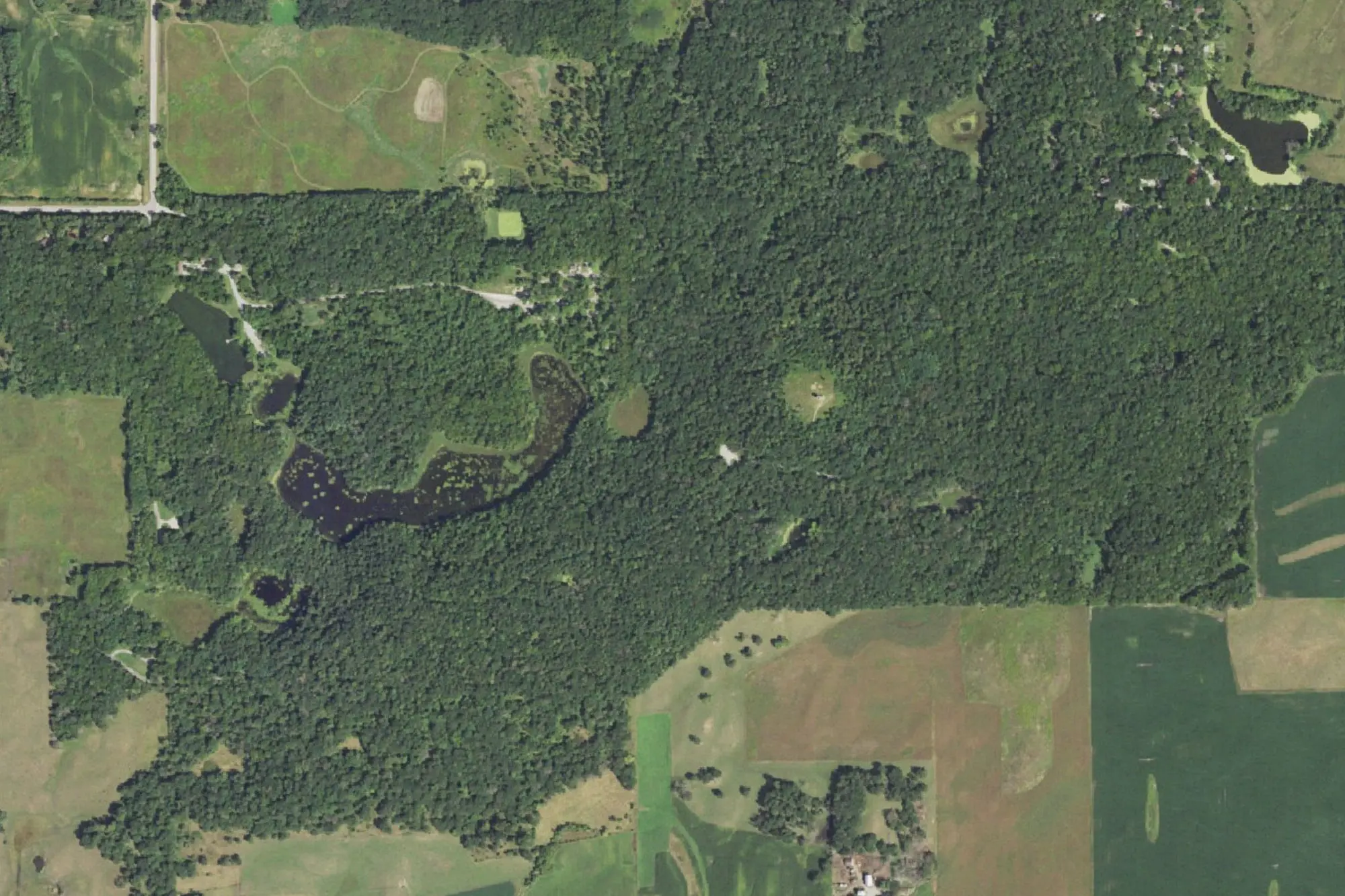 Aerial view of Pilot Knob State Park