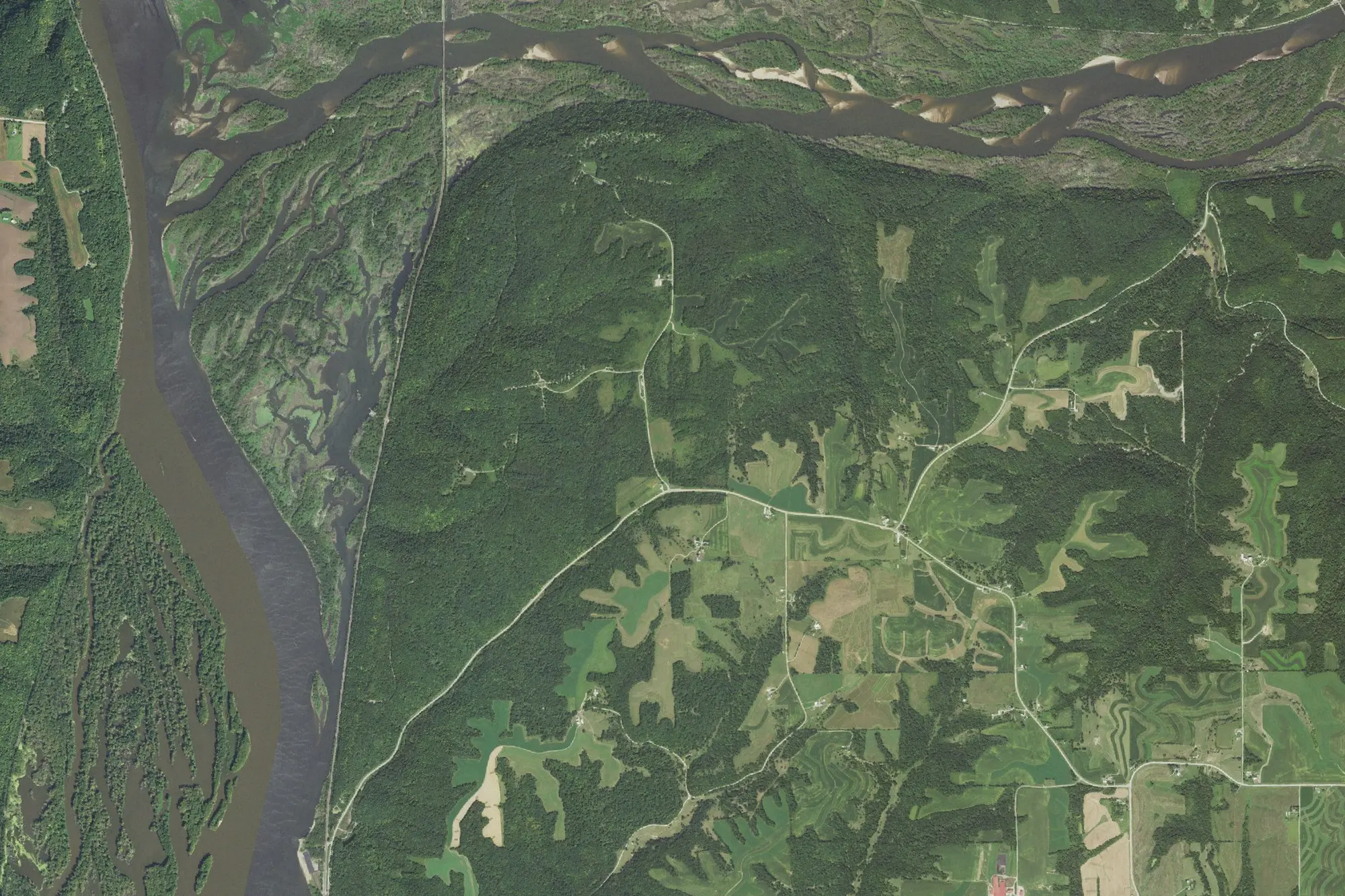 Aerial view of Wyalusing State Park