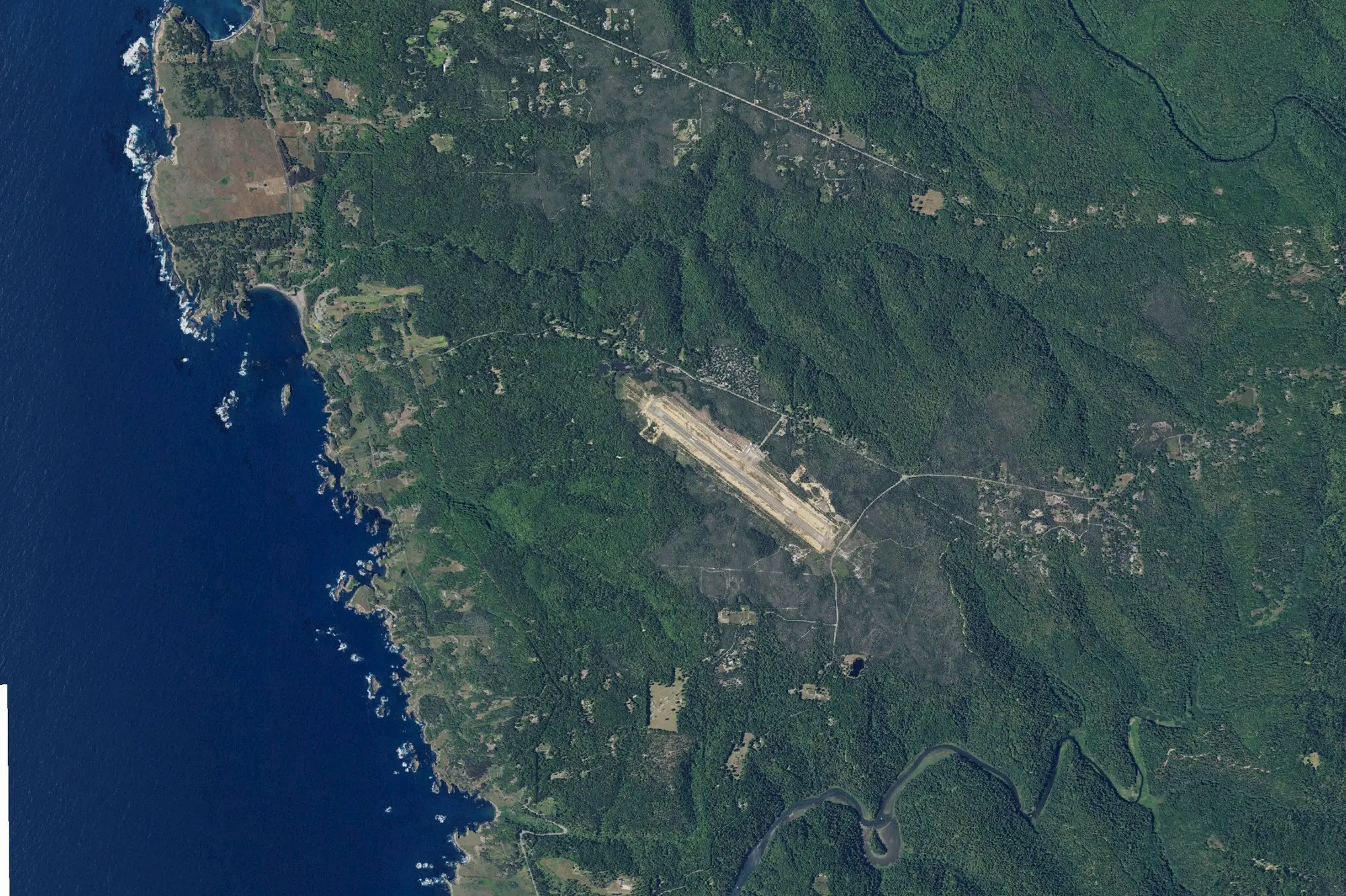 Aerial view of Van Damme State Park