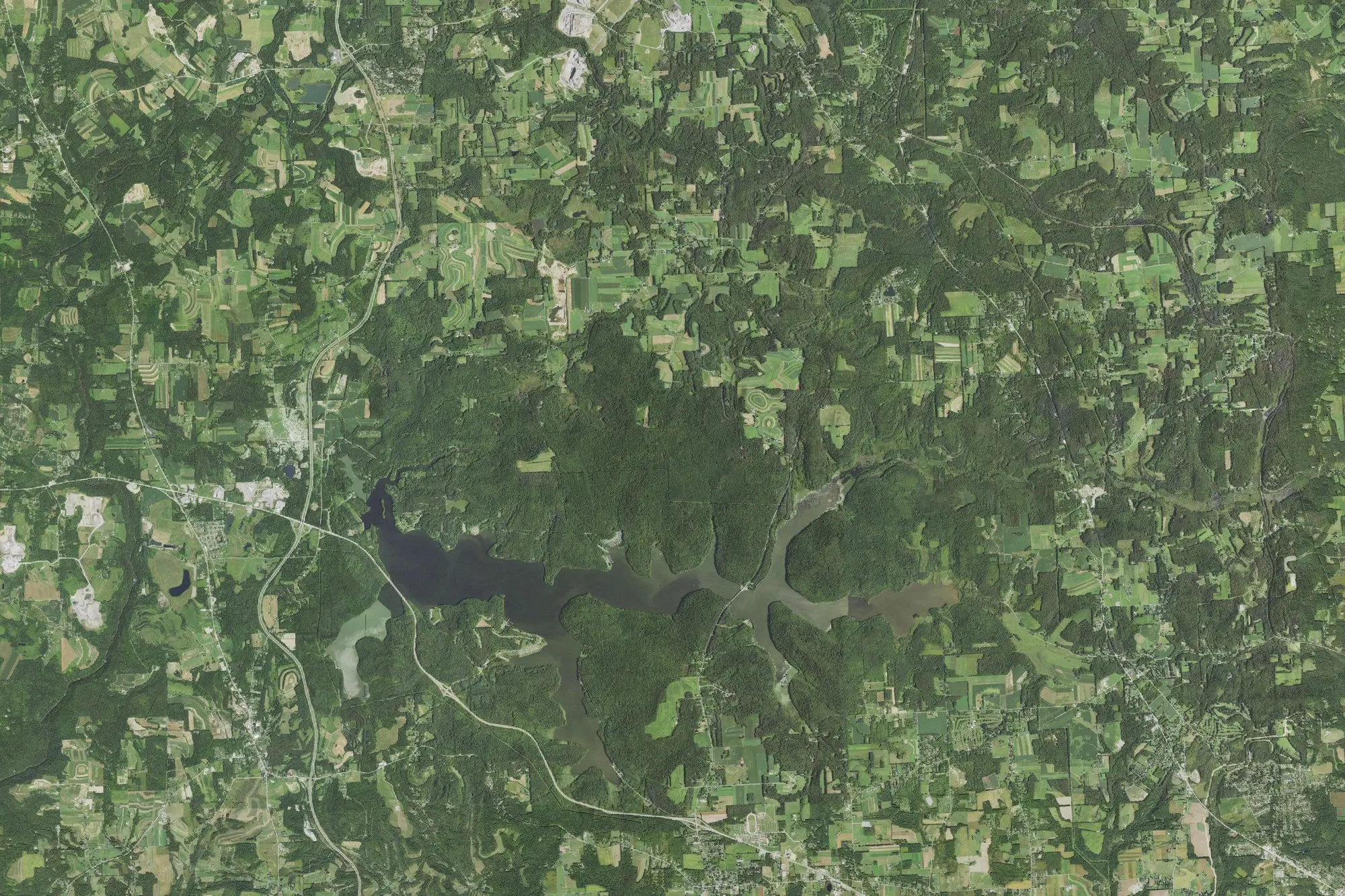 Aerial view of Moraine State Park