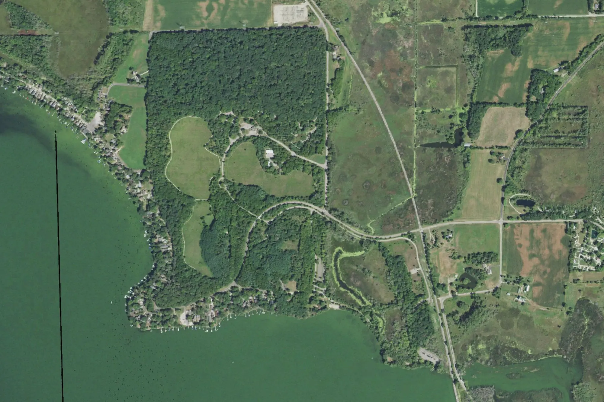 Aerial view of Lake Kegonsa State Park