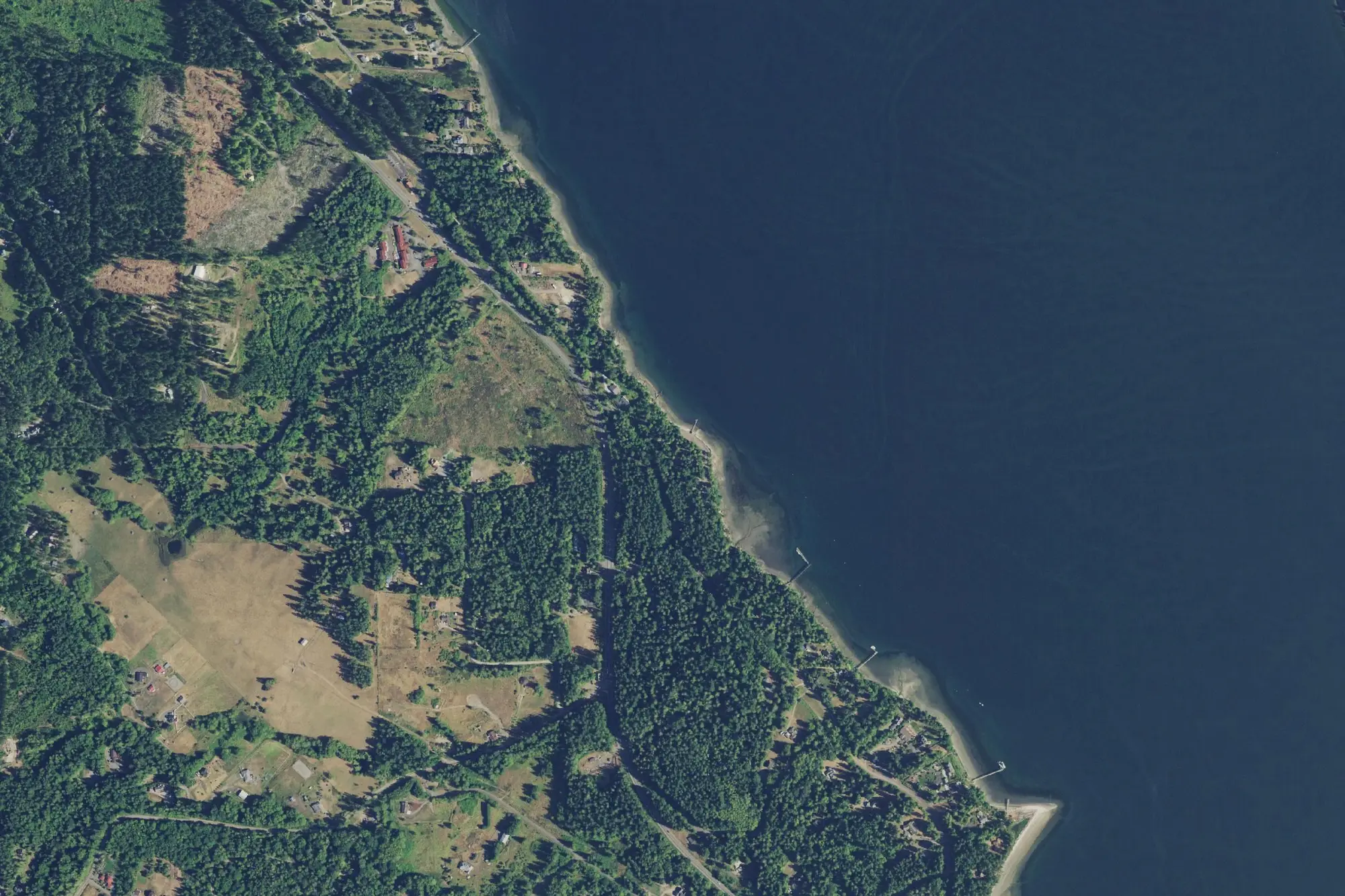 Aerial view of Sequim Bay