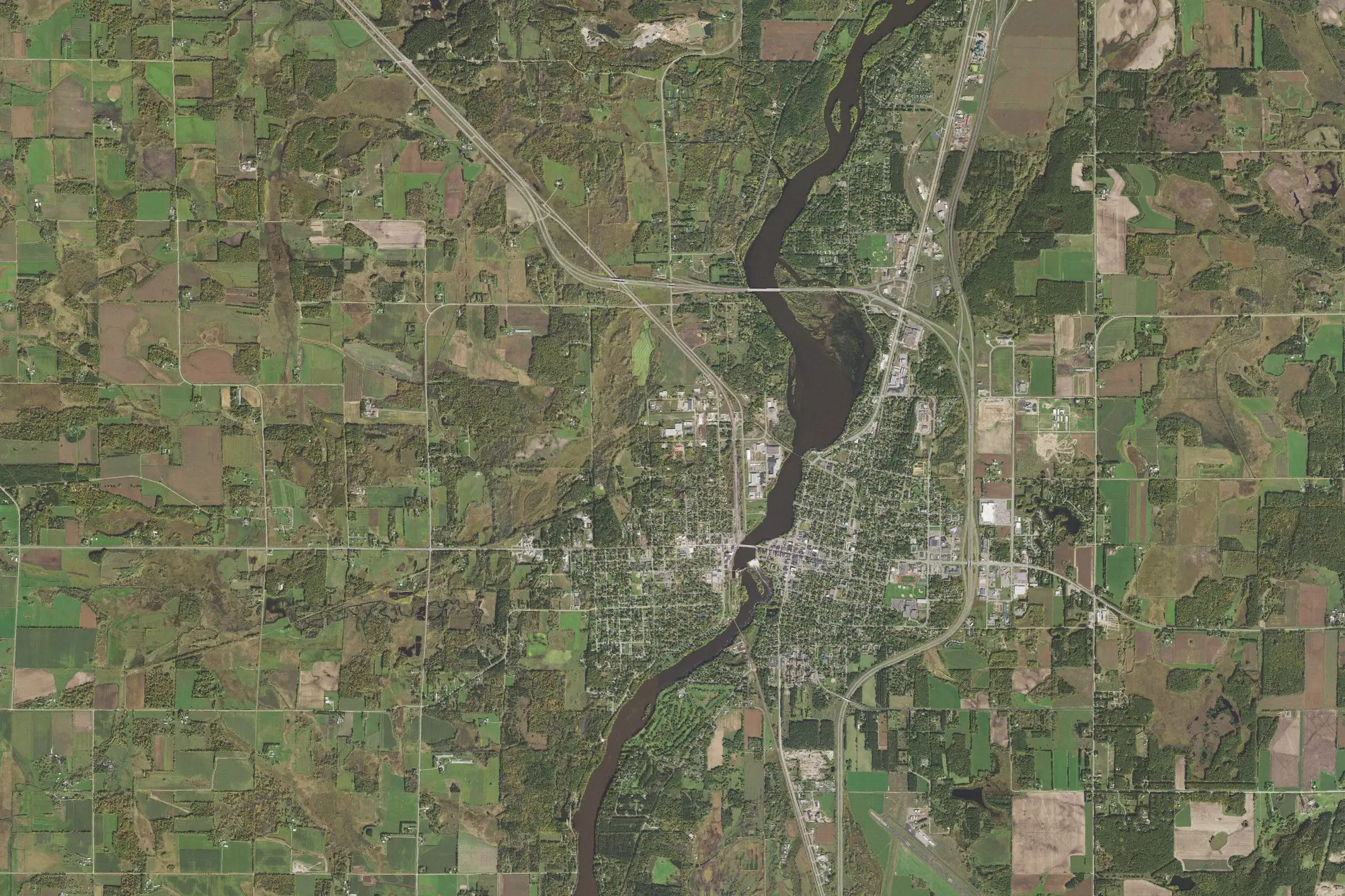 Aerial view of Charles A. Lindbergh State Park