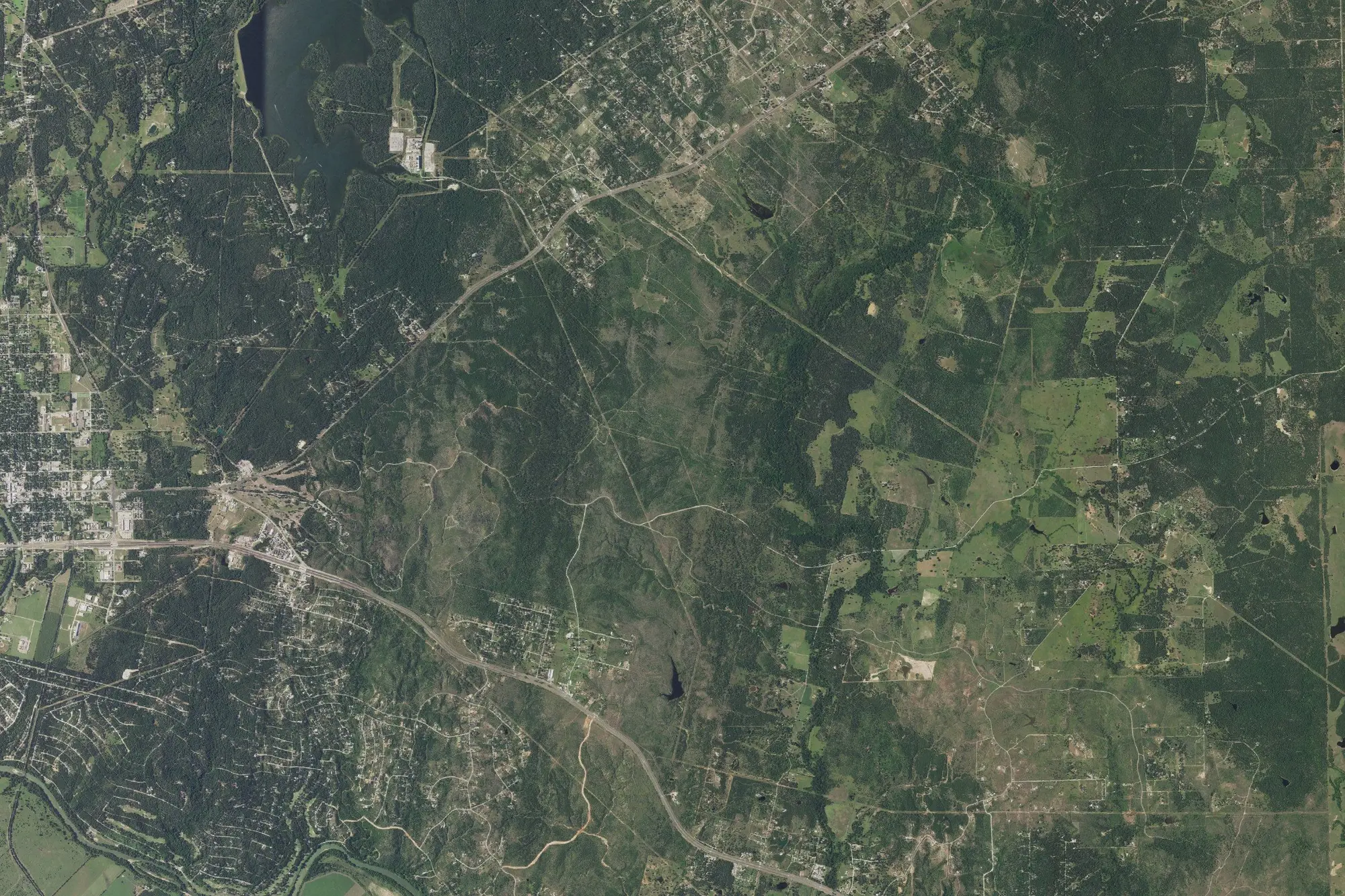 Aerial view of Bastrop State Park