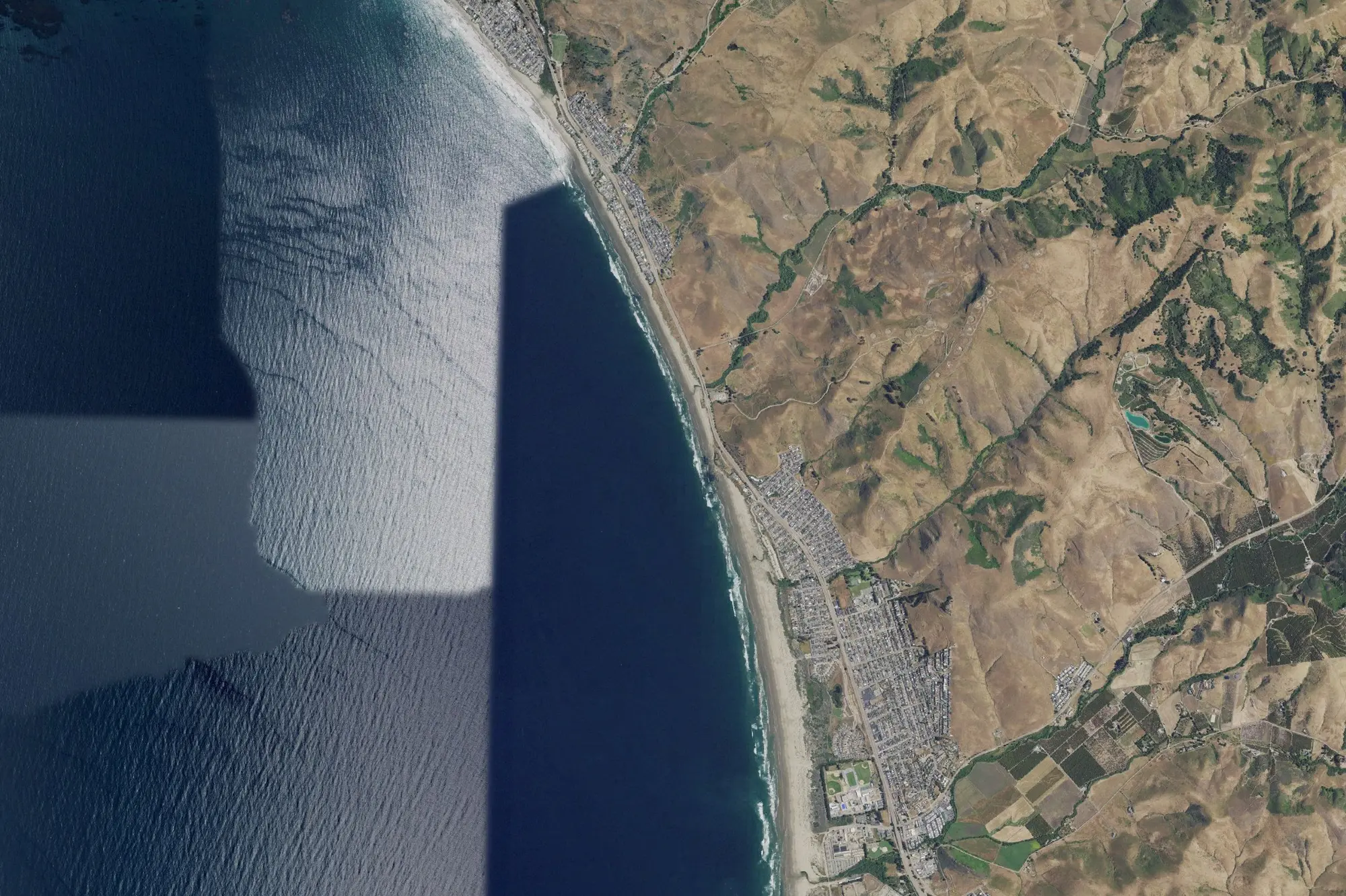 Aerial view of Morro Strand State Beach