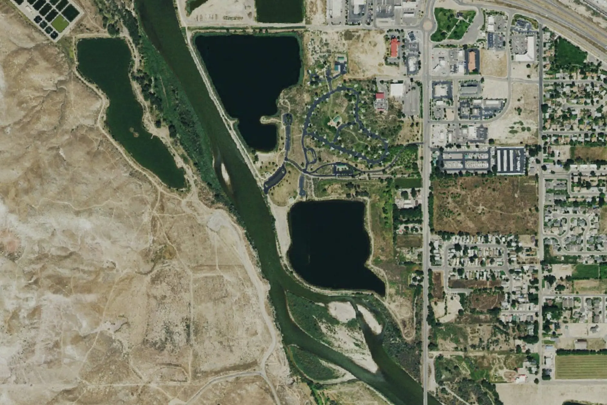 Aerial view of James M. Robb - Colorado River State Park - Fruita