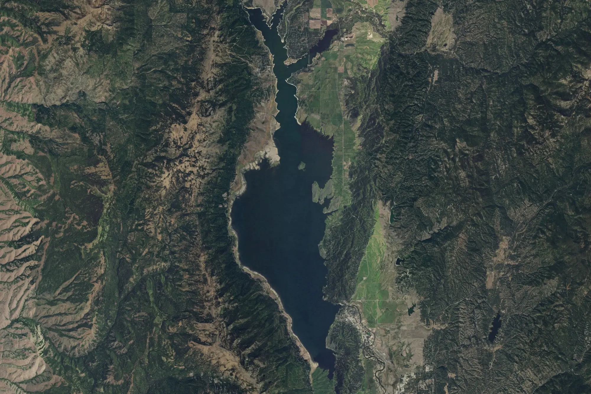 Aerial view of Lake Cascade State Park
