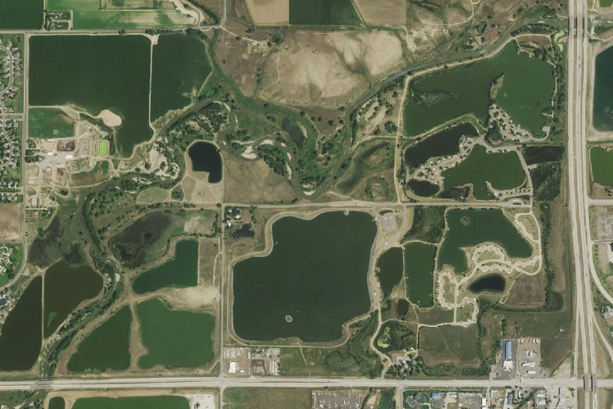 Aerial view of St. Vrain State Park