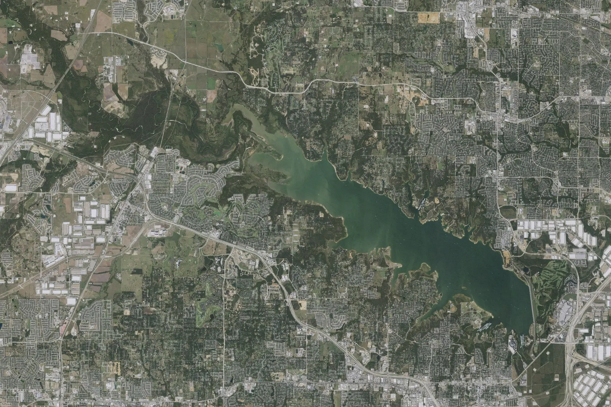Aerial view of Grapevine Recreation Area
