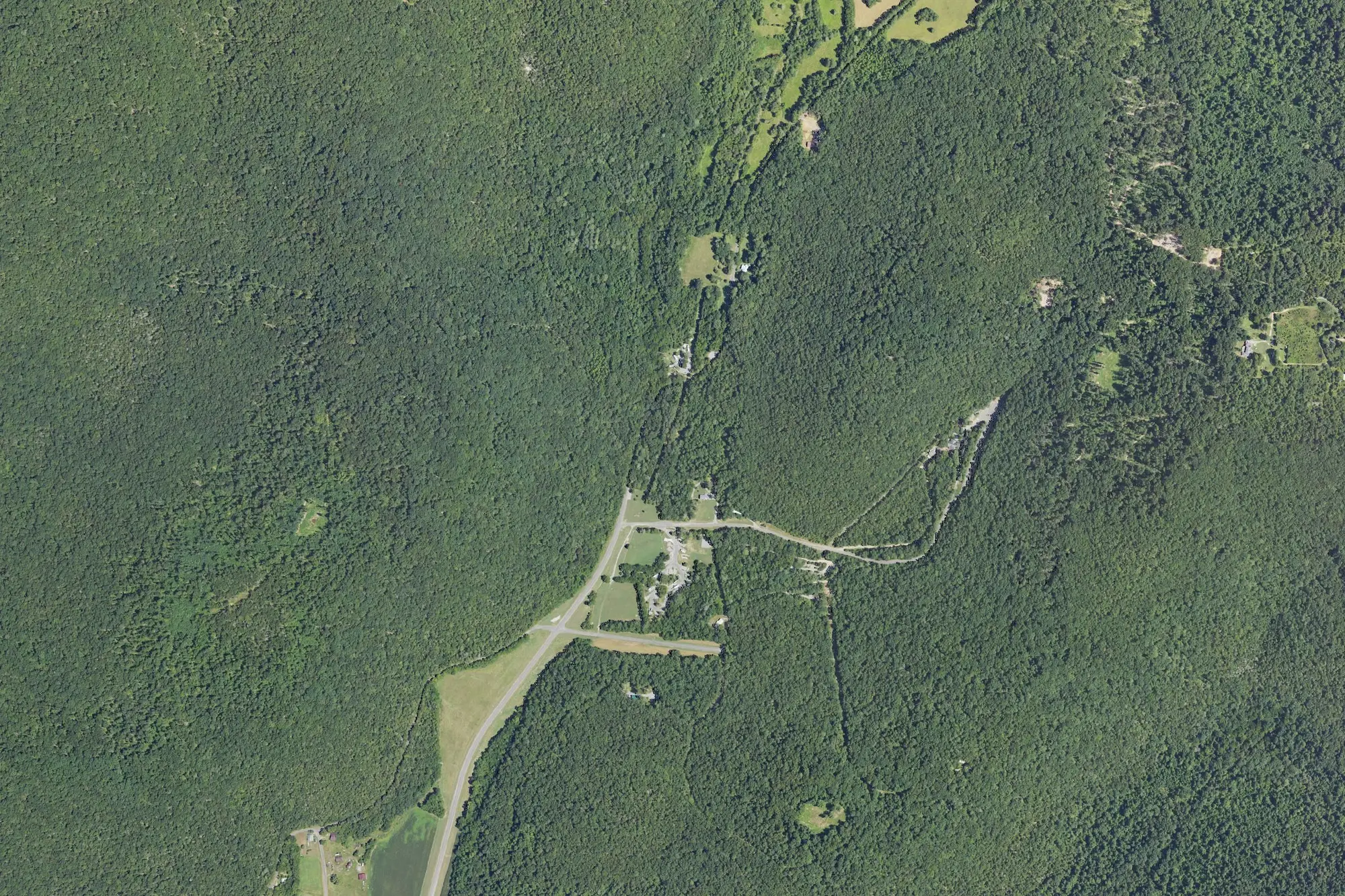 Aerial view of Cathedral Caverns State Park