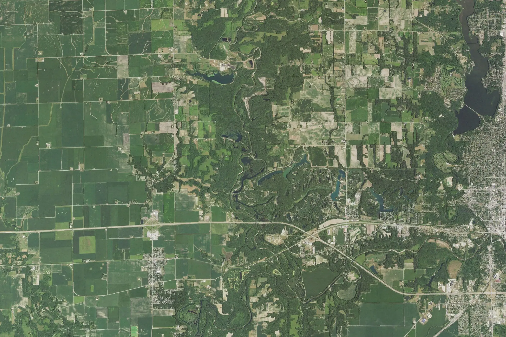 Aerial view of Kickapoo State Recreation Area