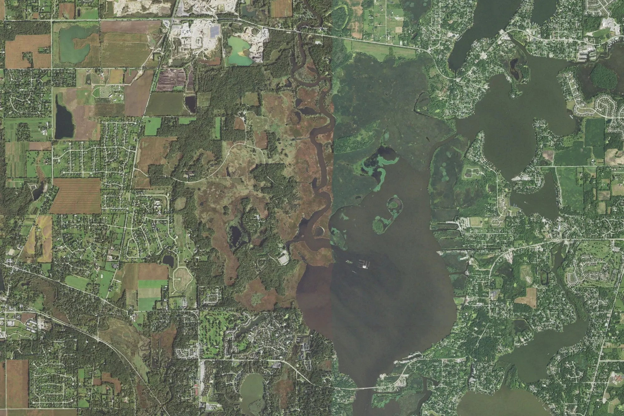 Aerial view of Chain O'Lakes State Park