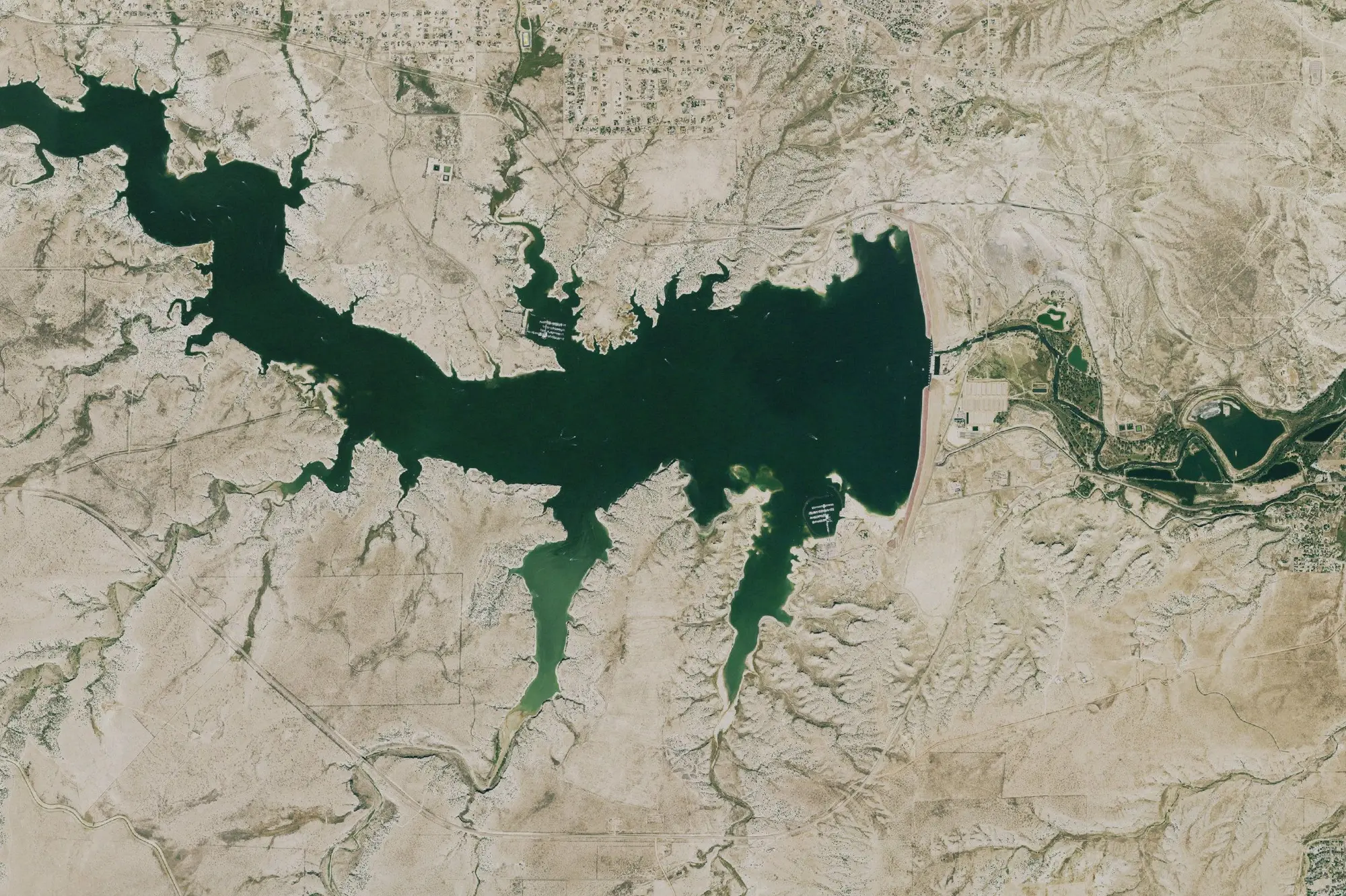 Aerial view of Lake Pueblo State Park