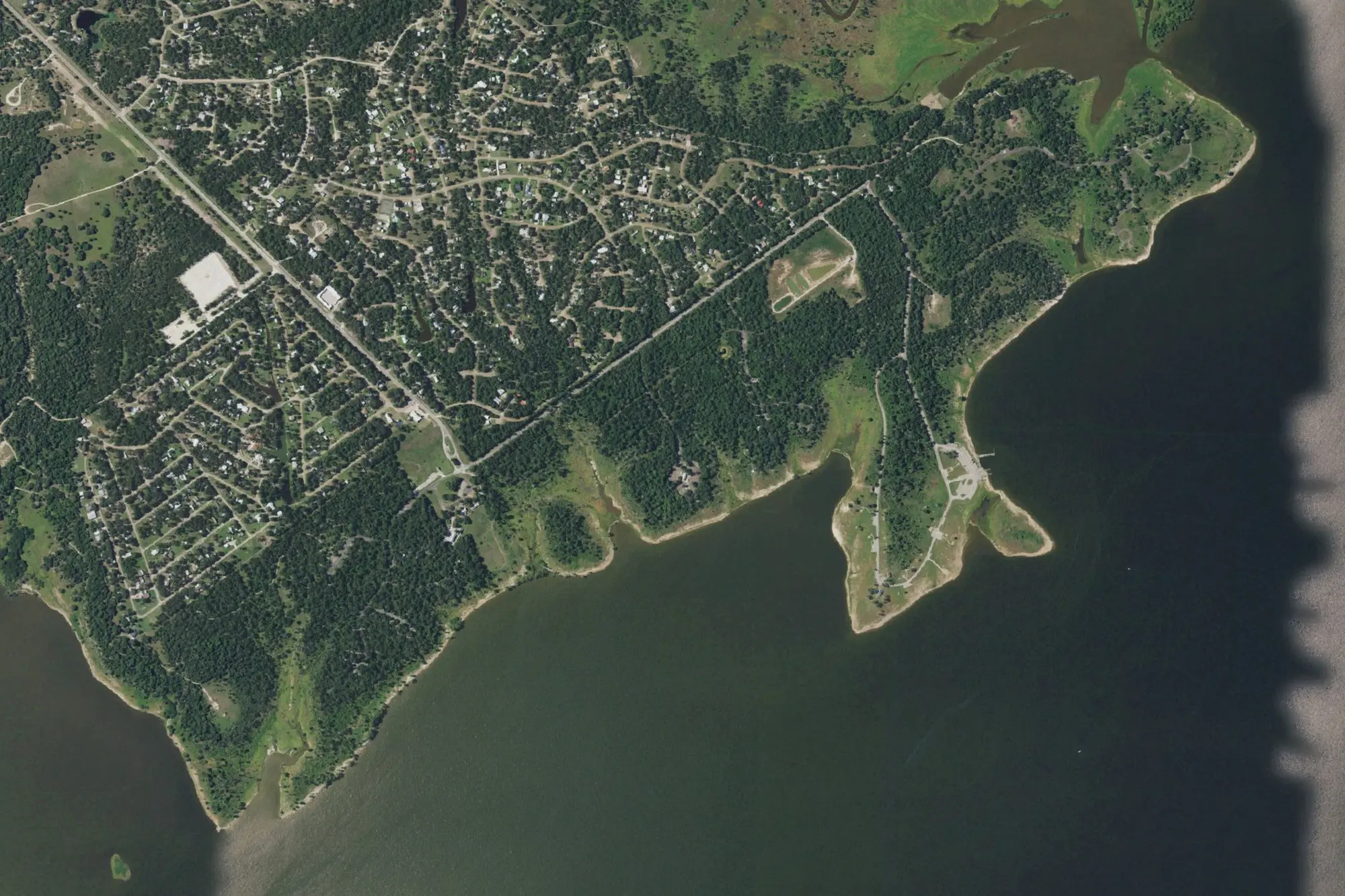 Aerial view of Lake Somerville State Park - Birch Creek