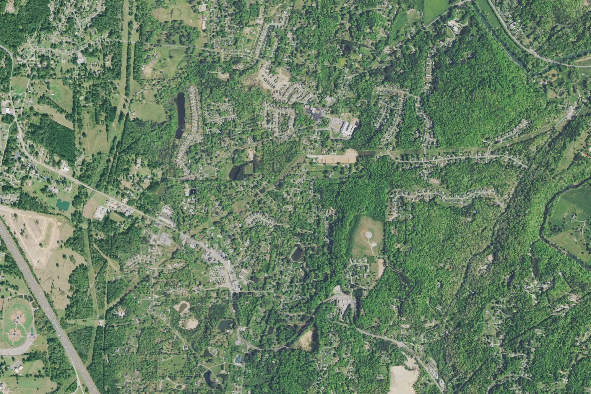 Aerial view of Indian Springs State Park