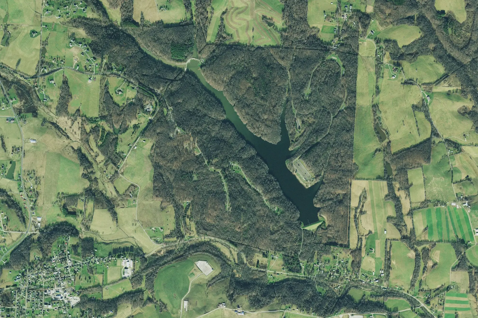 Aerial view of Barkcamp State Park