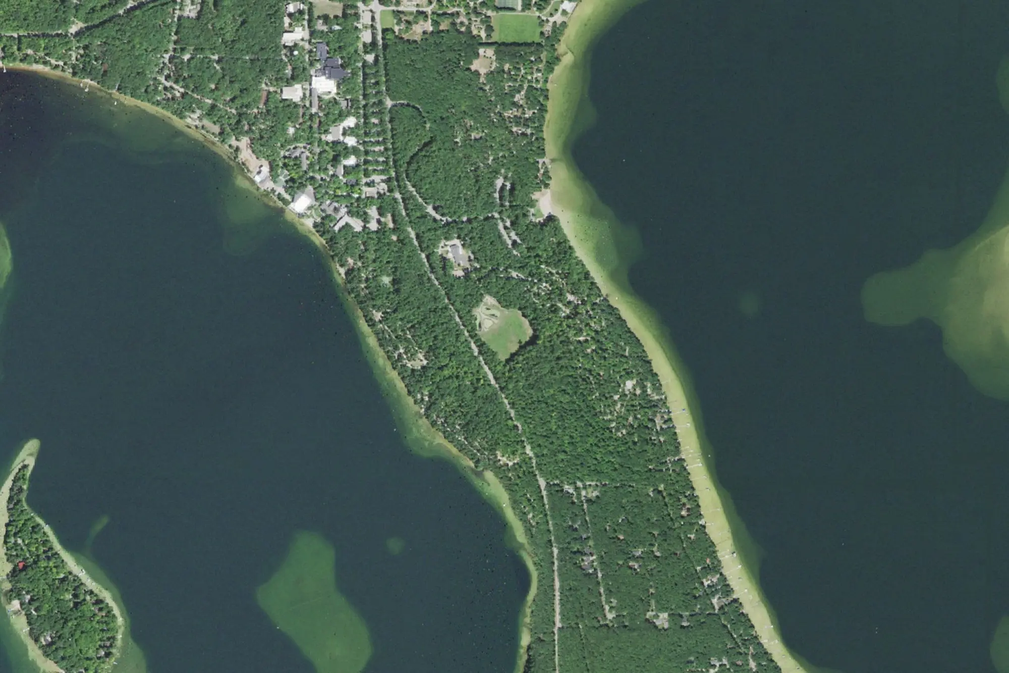 Aerial view of Interlochen State Park