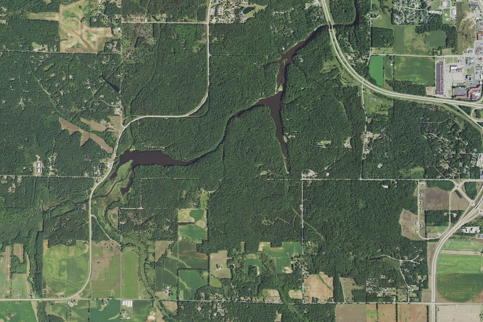 Aerial view of Mirror Lake State Park