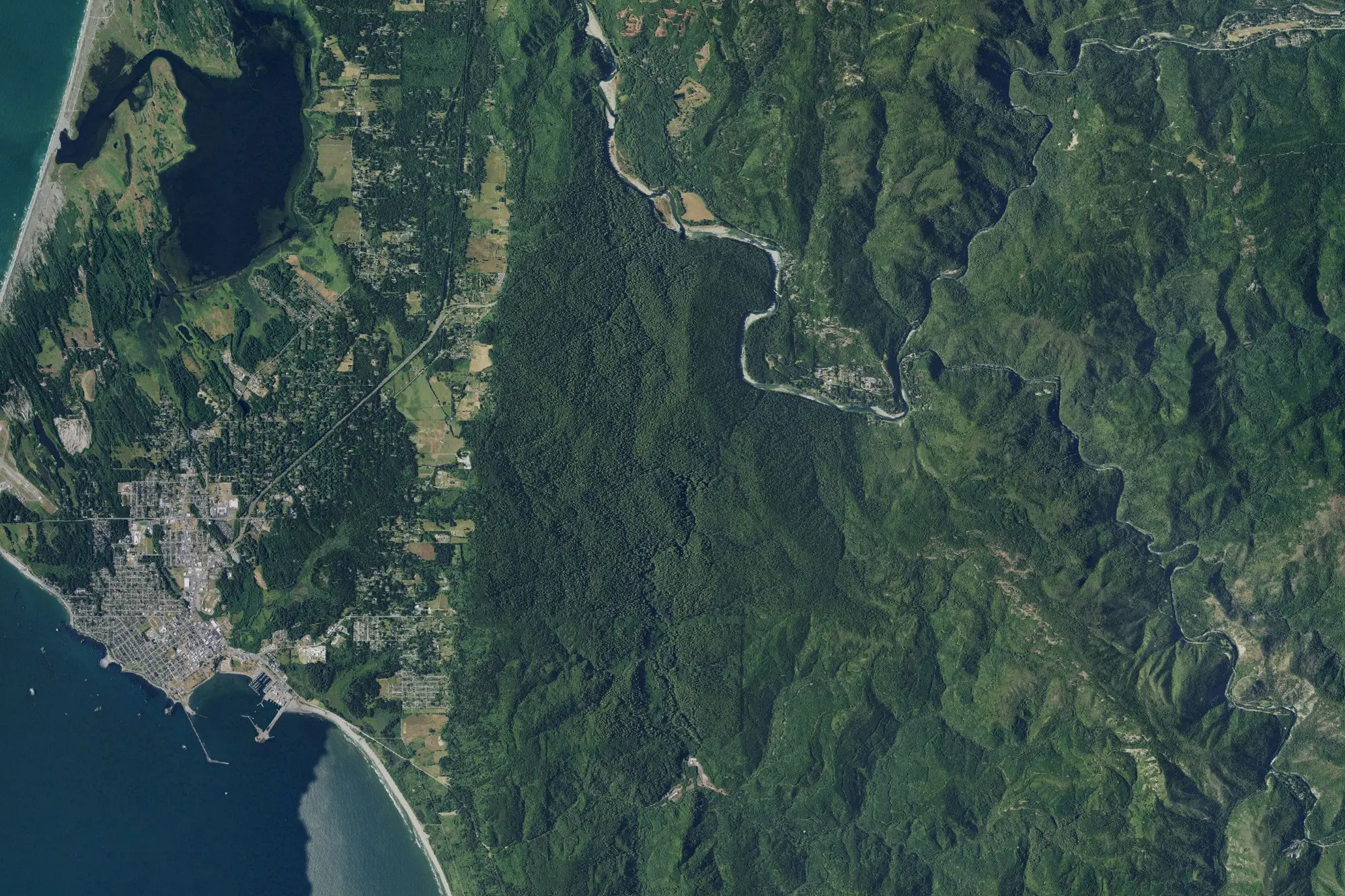 Aerial view of Jedediah Smith Redwoods State Park