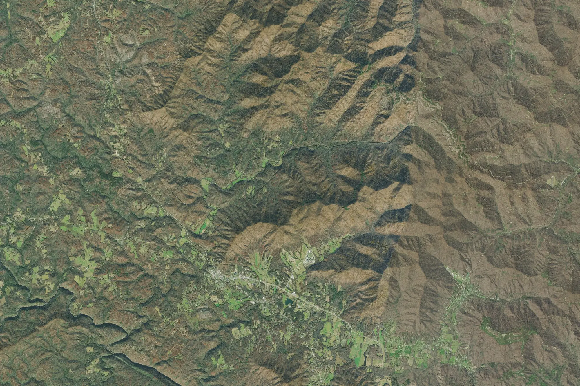 Aerial view of Frozen Head