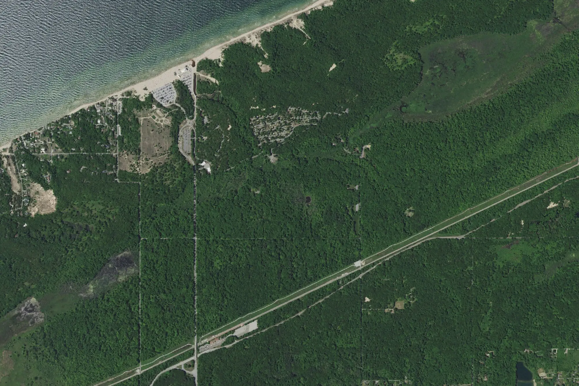 Aerial view of Indiana Dunes State Park