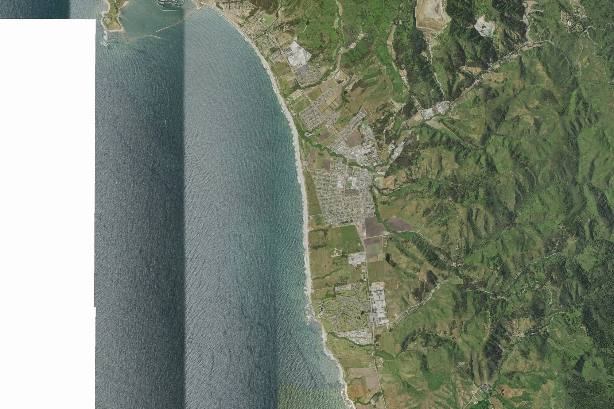 Aerial view of Half Moon Bay State Beach