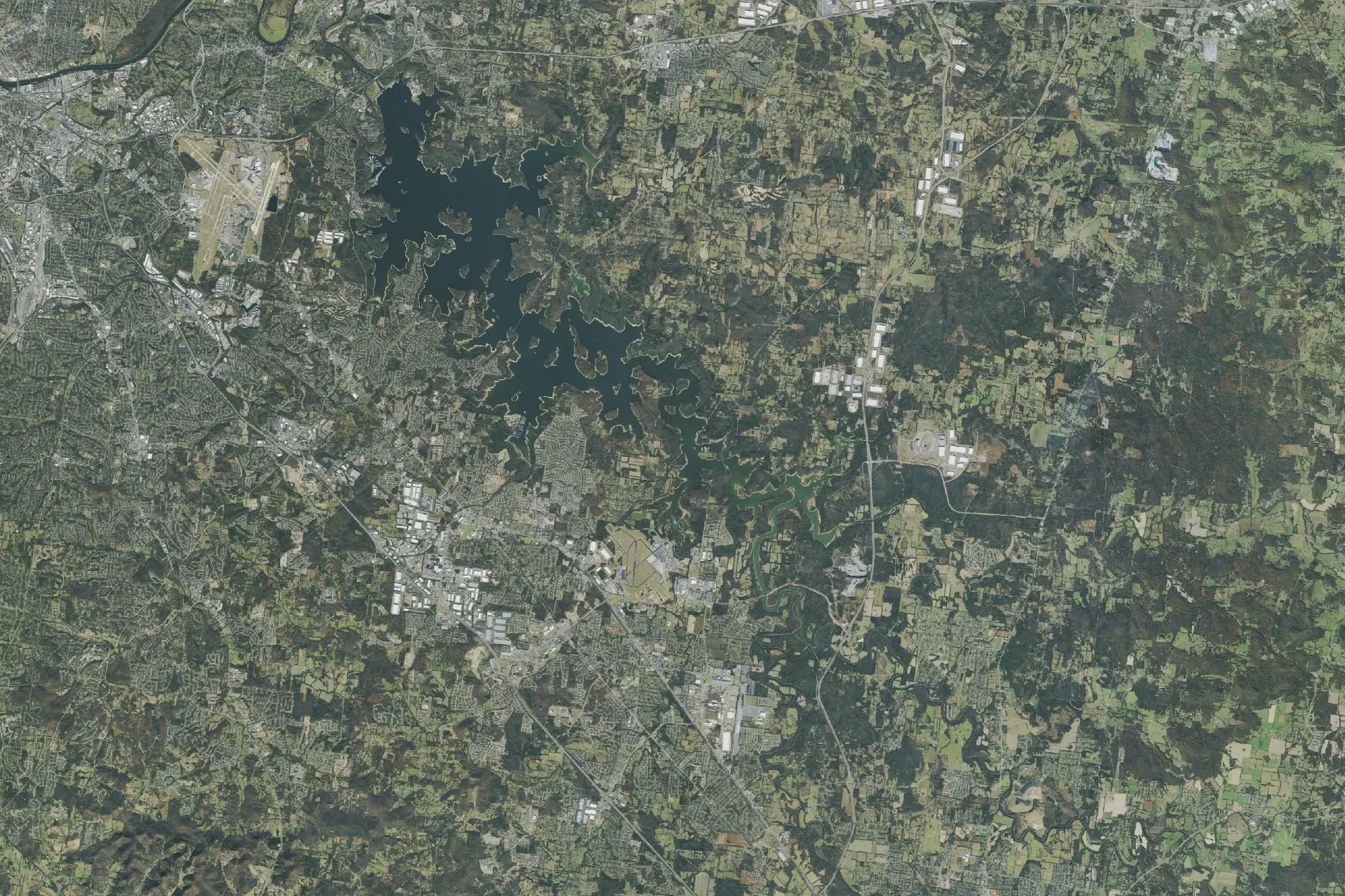 Aerial view of J. Percy Priest Recreation Area