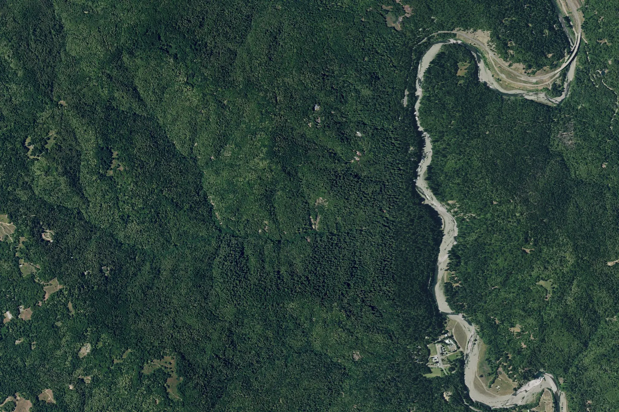 Aerial view of Richardson Grove State Park