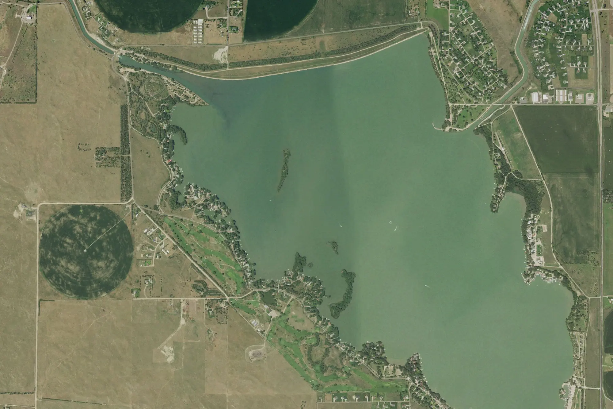 Aerial view of Maloney Reservoir State Recreation Area