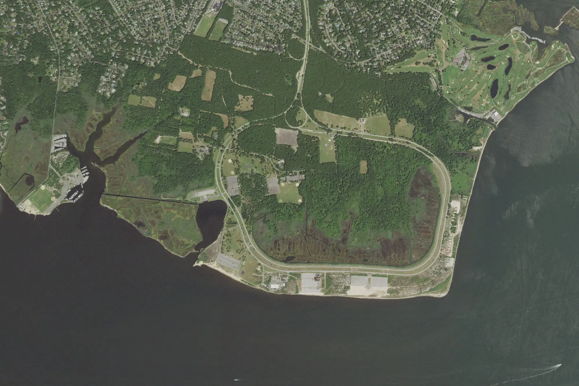 Aerial view of Heckscher State Park