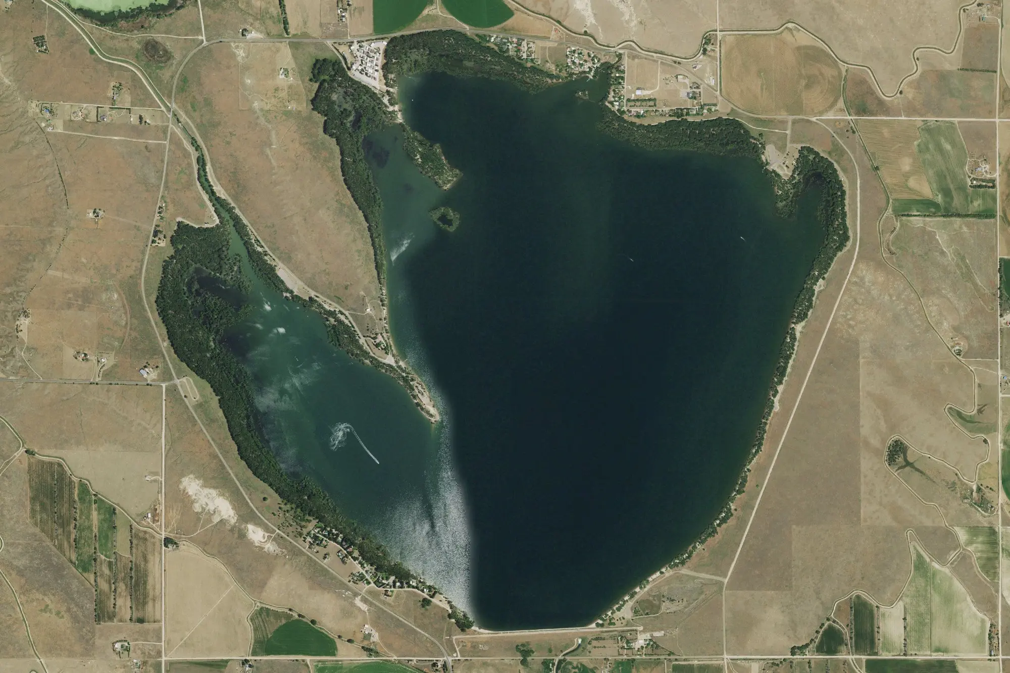 Aerial view of Lake Minatare