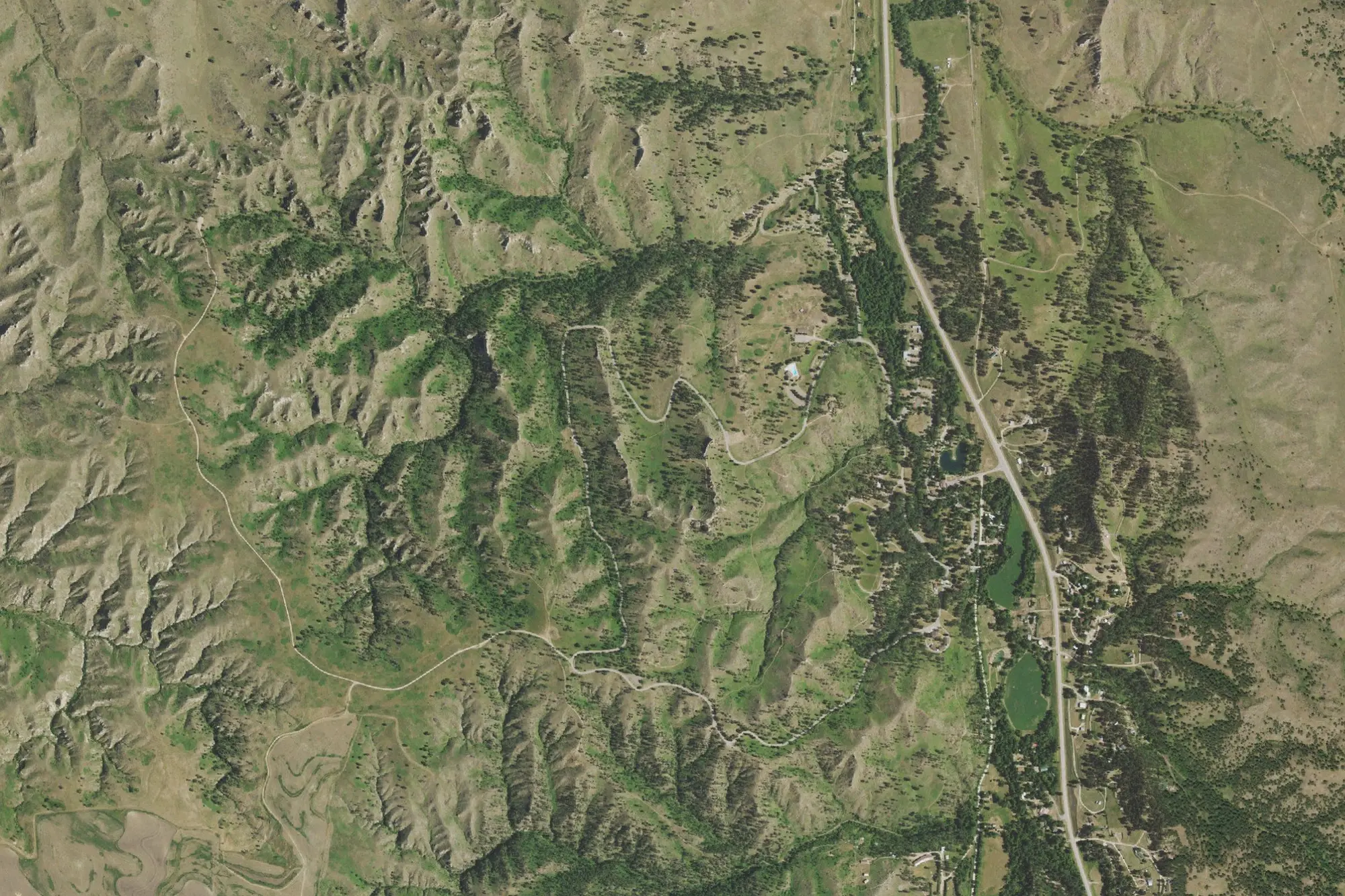 Aerial view of Chadron State Park
