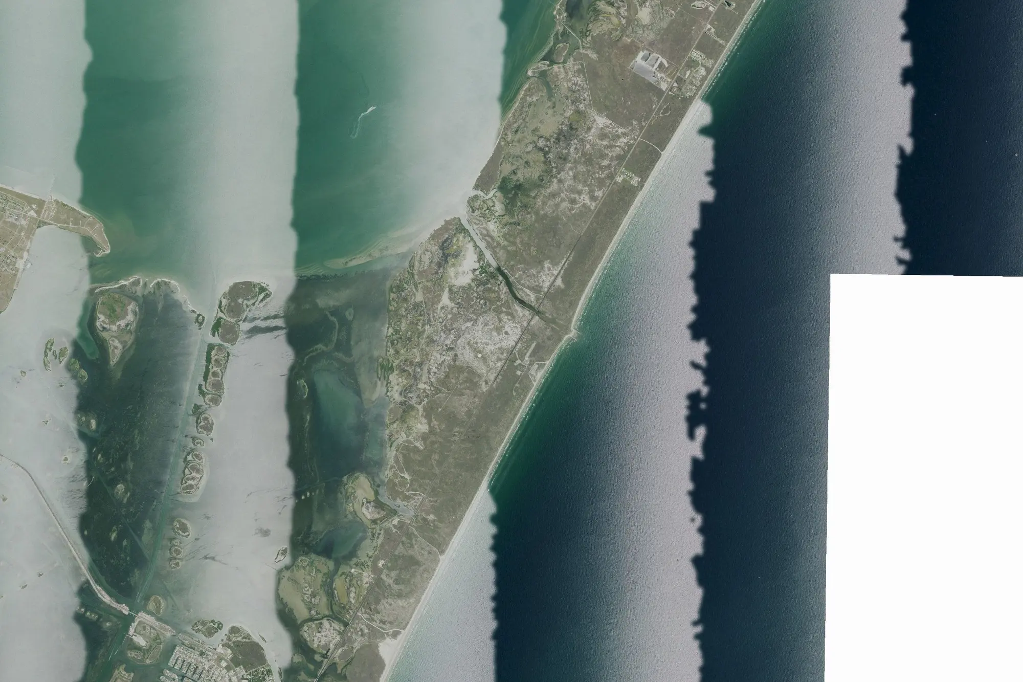 Aerial view of Mustang Island State Park
