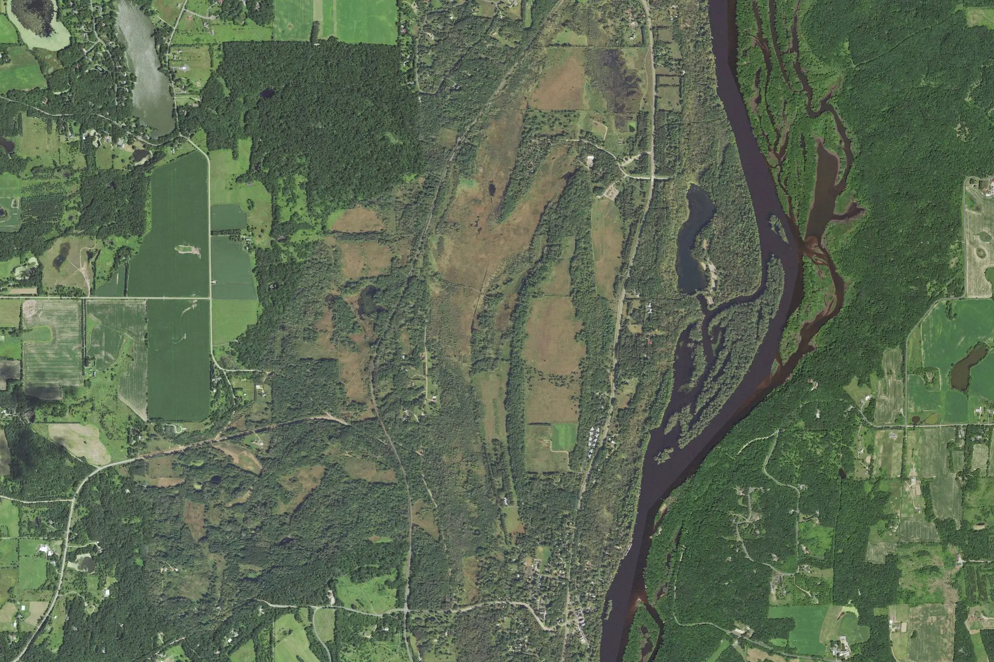 Aerial view of William O'Brien State Park