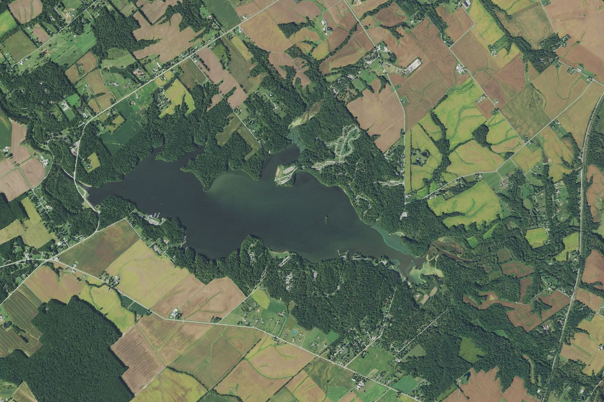 Aerial view of Cowan Lake State Park