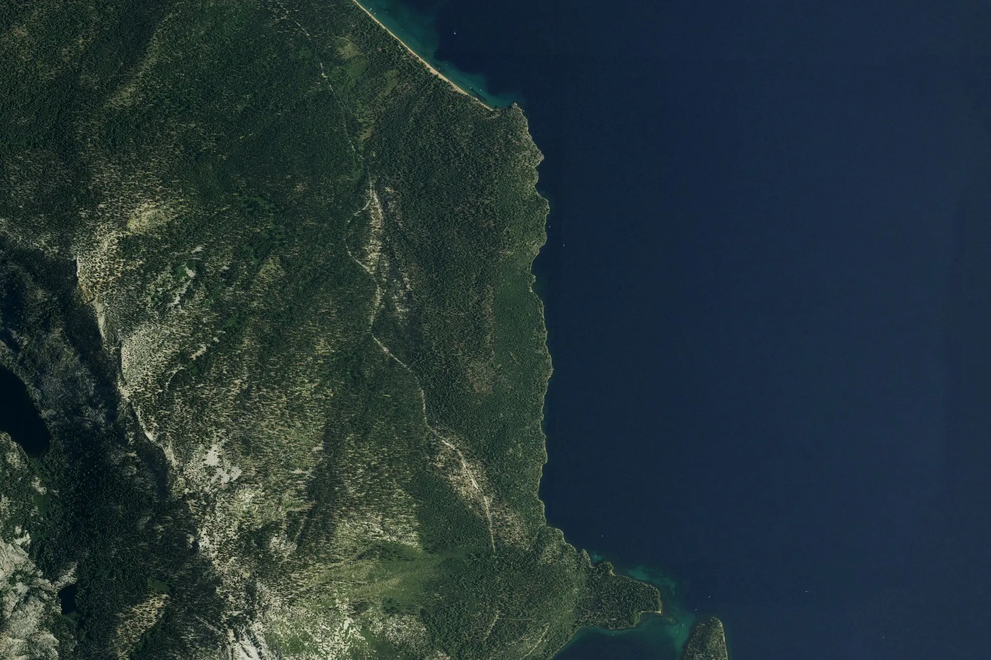 Aerial view of D.L. Bliss State Park