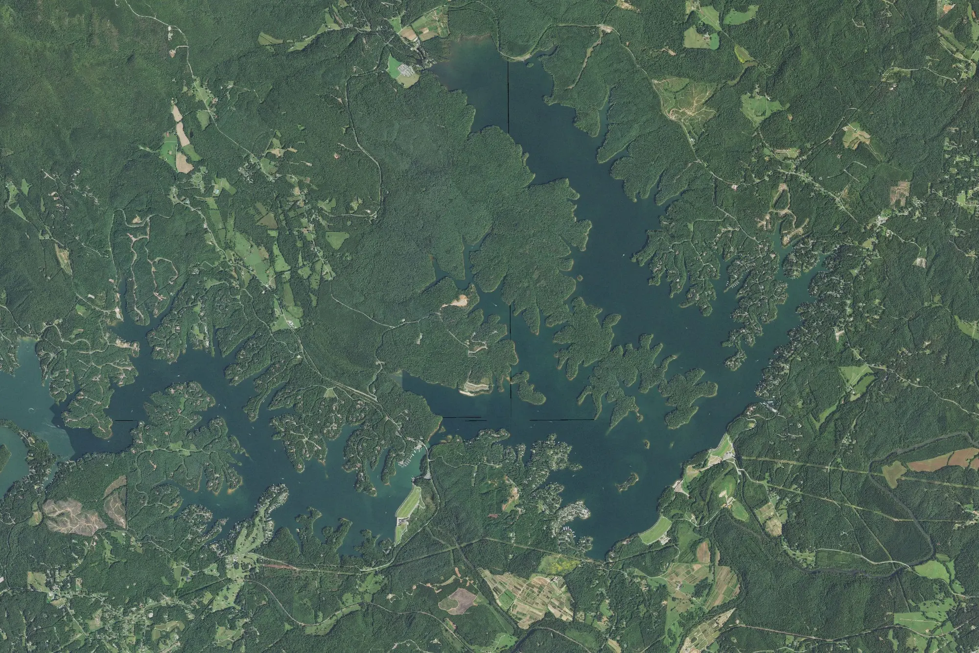 Aerial view of Lake James State Park