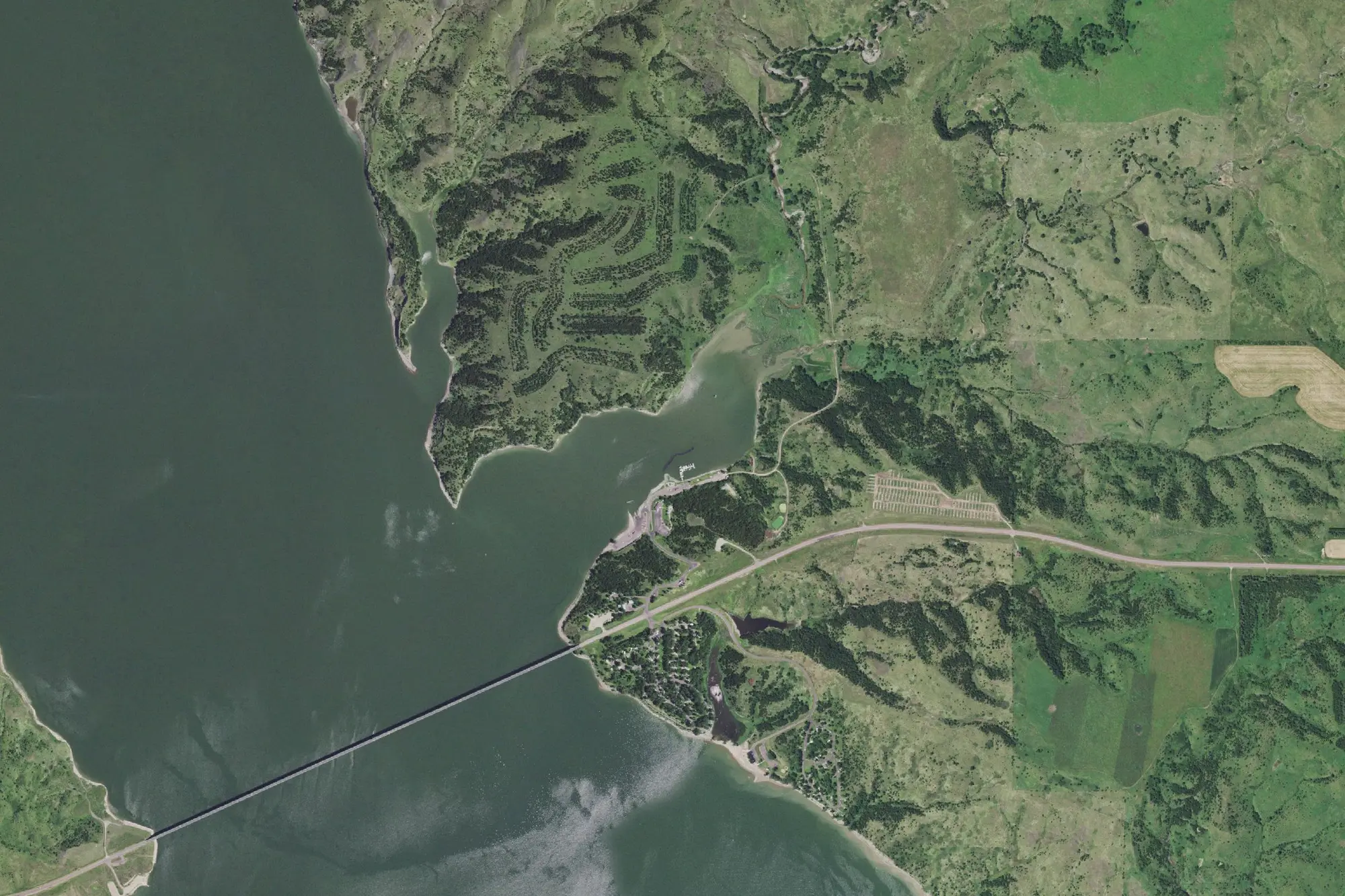 Aerial view of Snake Creek State Recreation Area