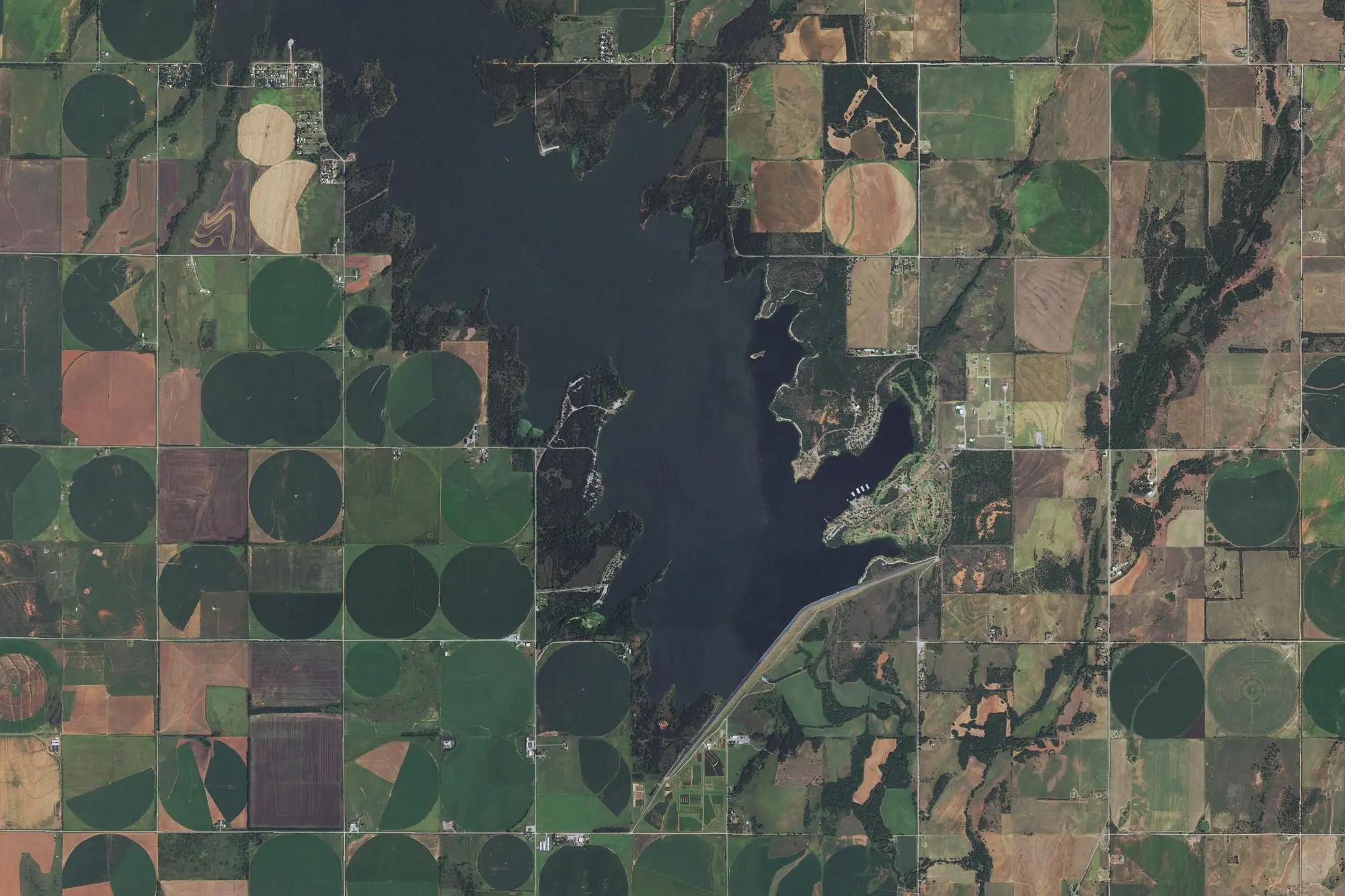 Aerial view of Fort Cobb State Park