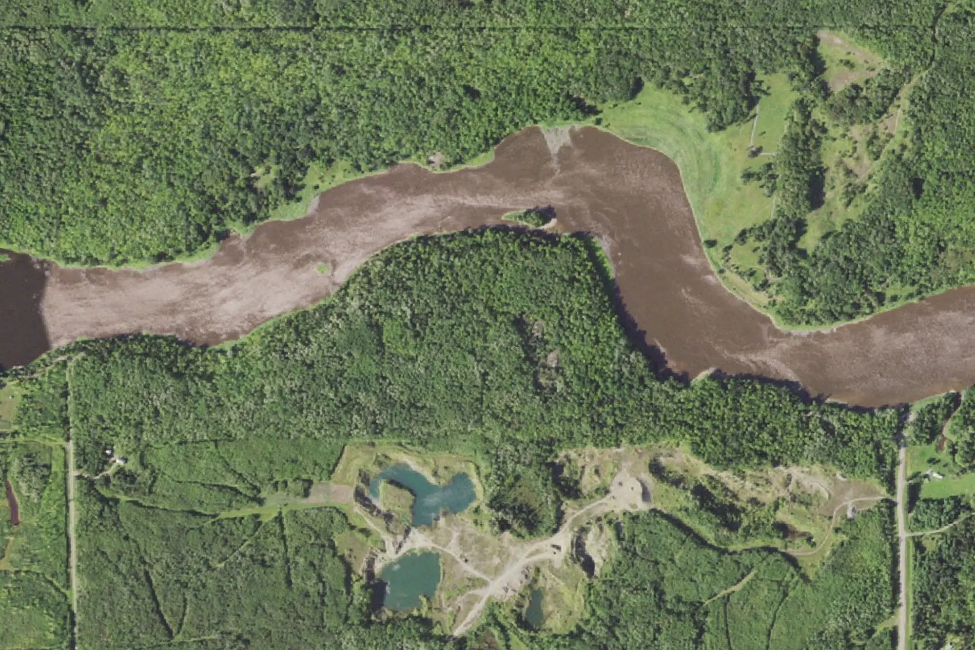 Aerial view of Franz Jevne State Park
