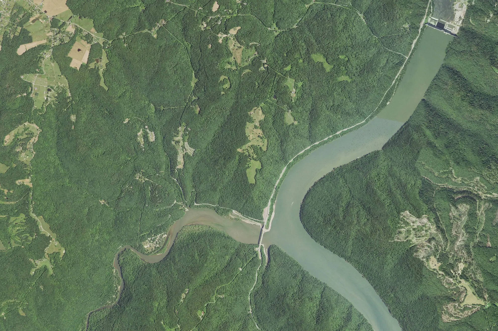 Aerial view of Bluestone State Park
