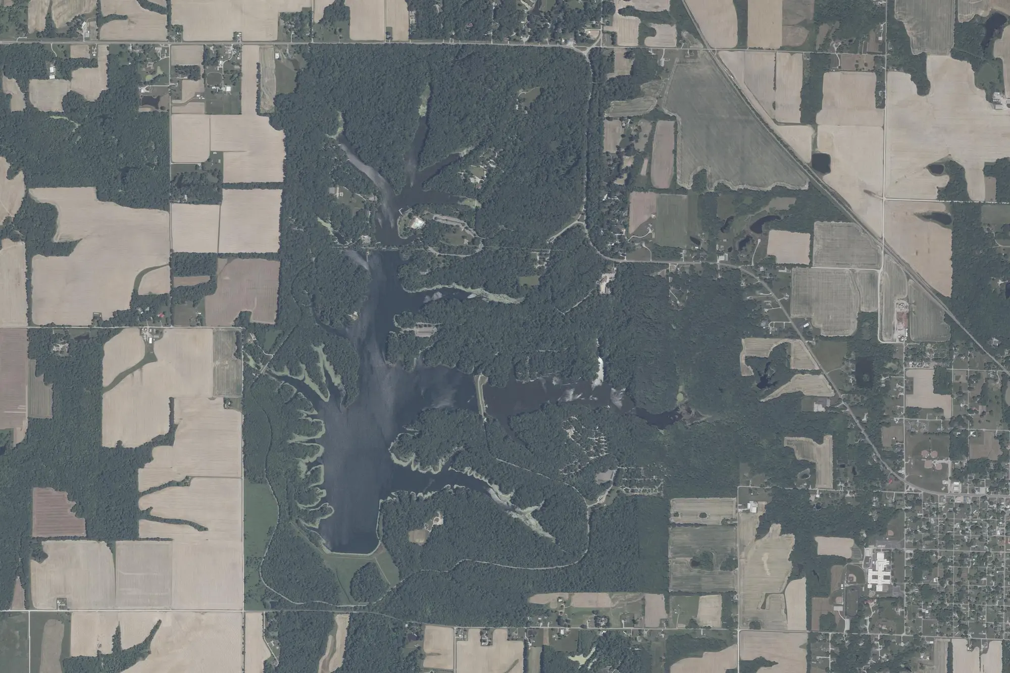 Aerial view of Shakamak Prairie Nature Preserve