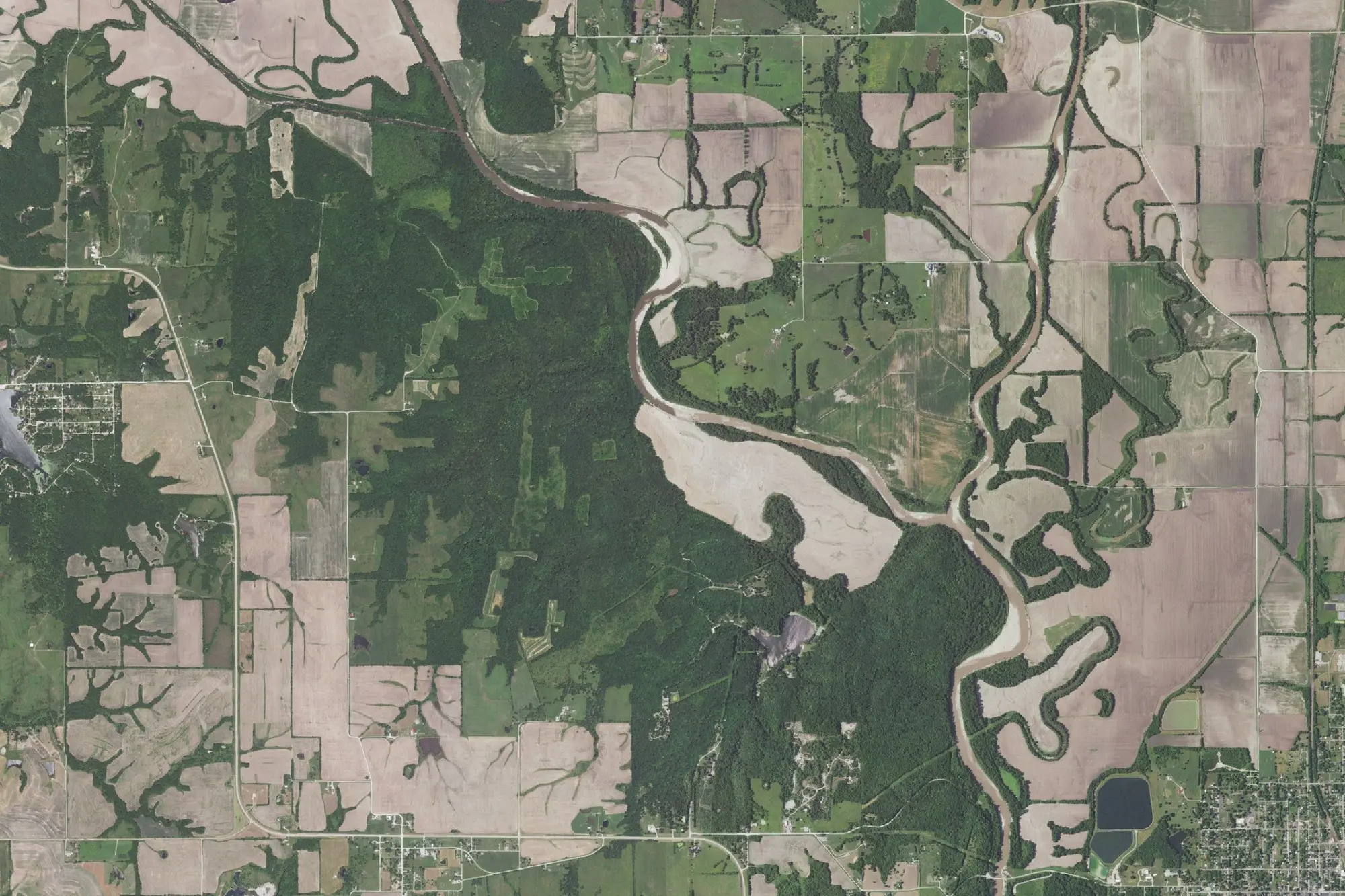 Aerial view of Crowder State Park