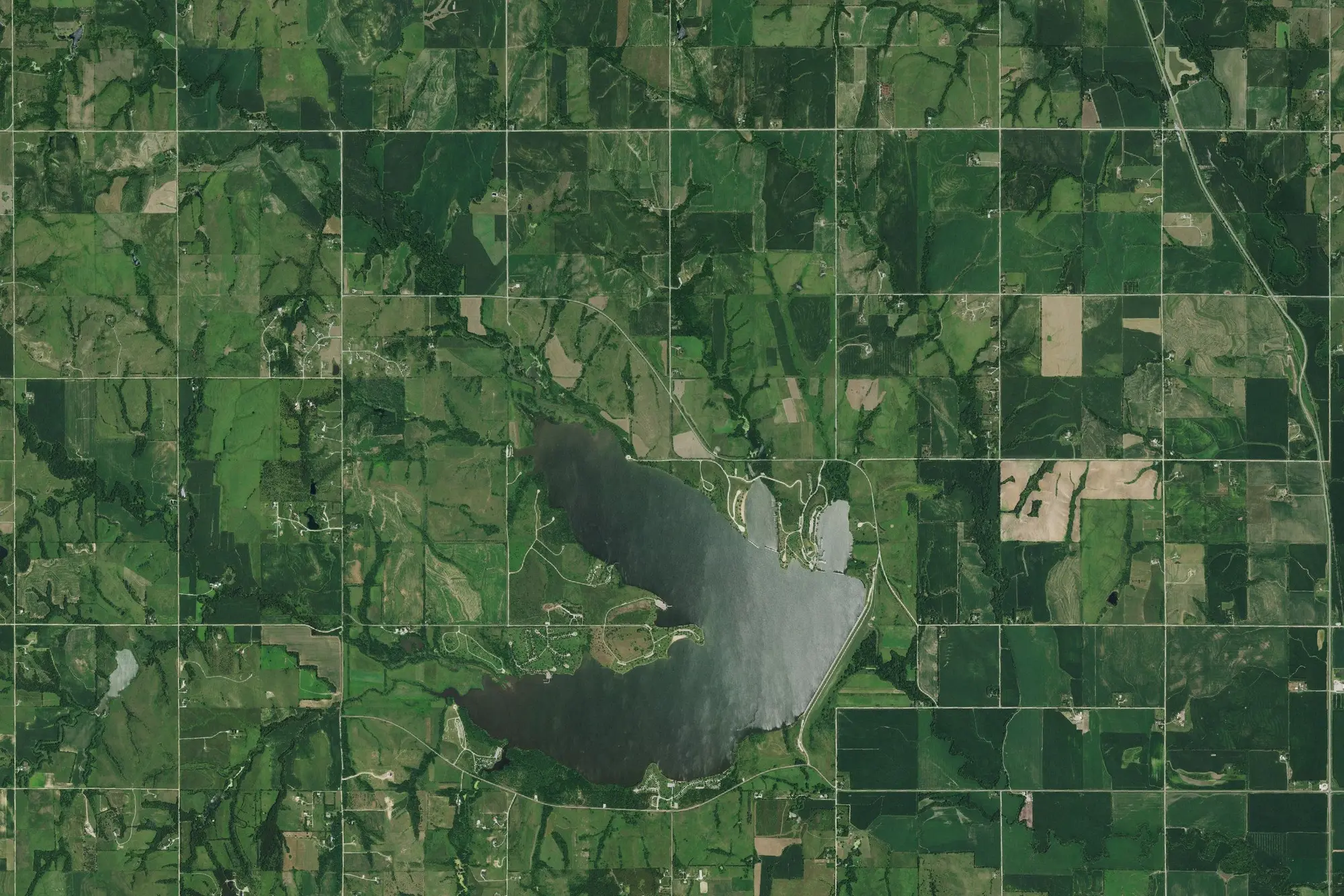 Aerial view of Branched Oak Recreation Area