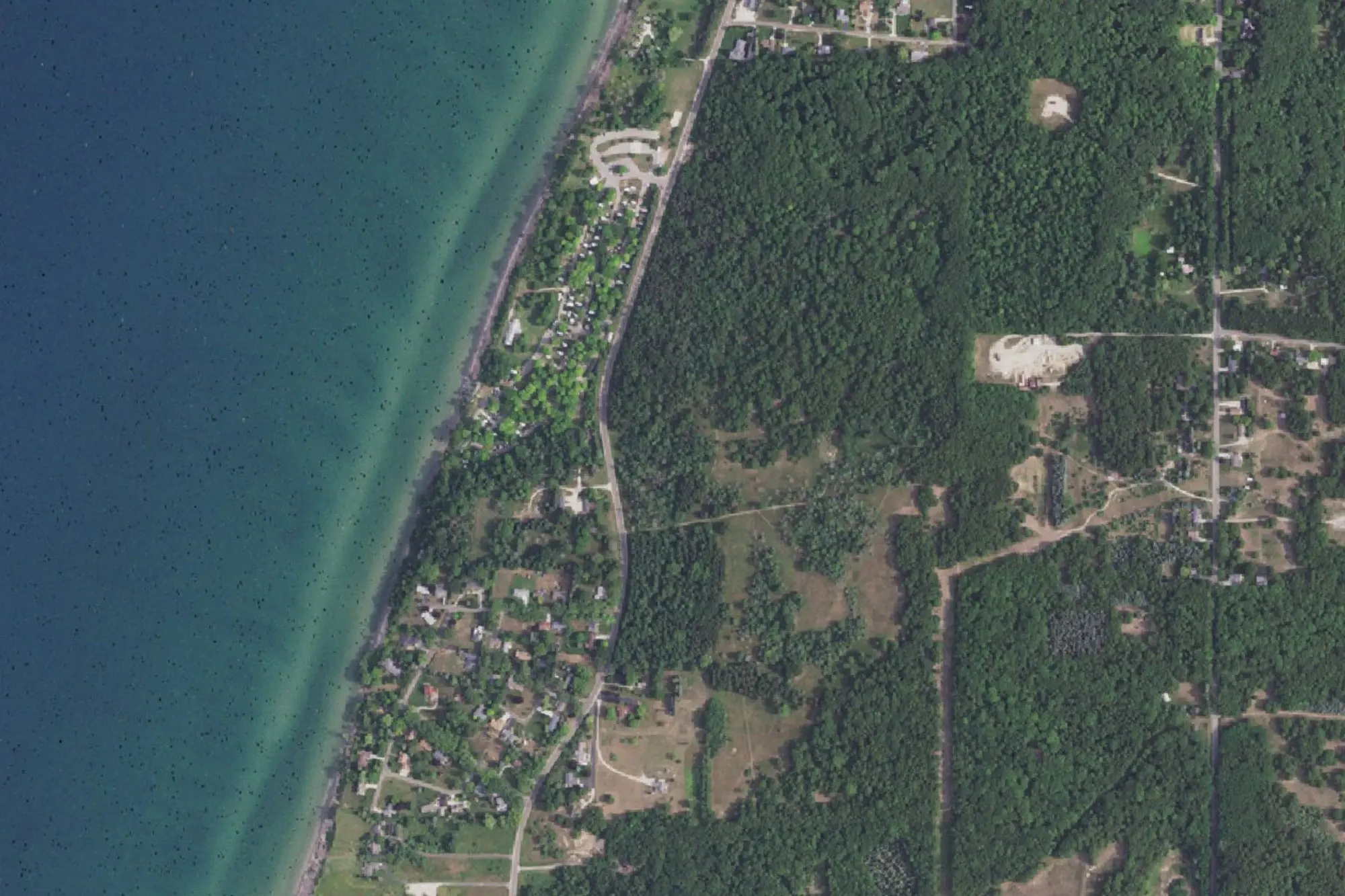Aerial view of Orchard Beach State Park