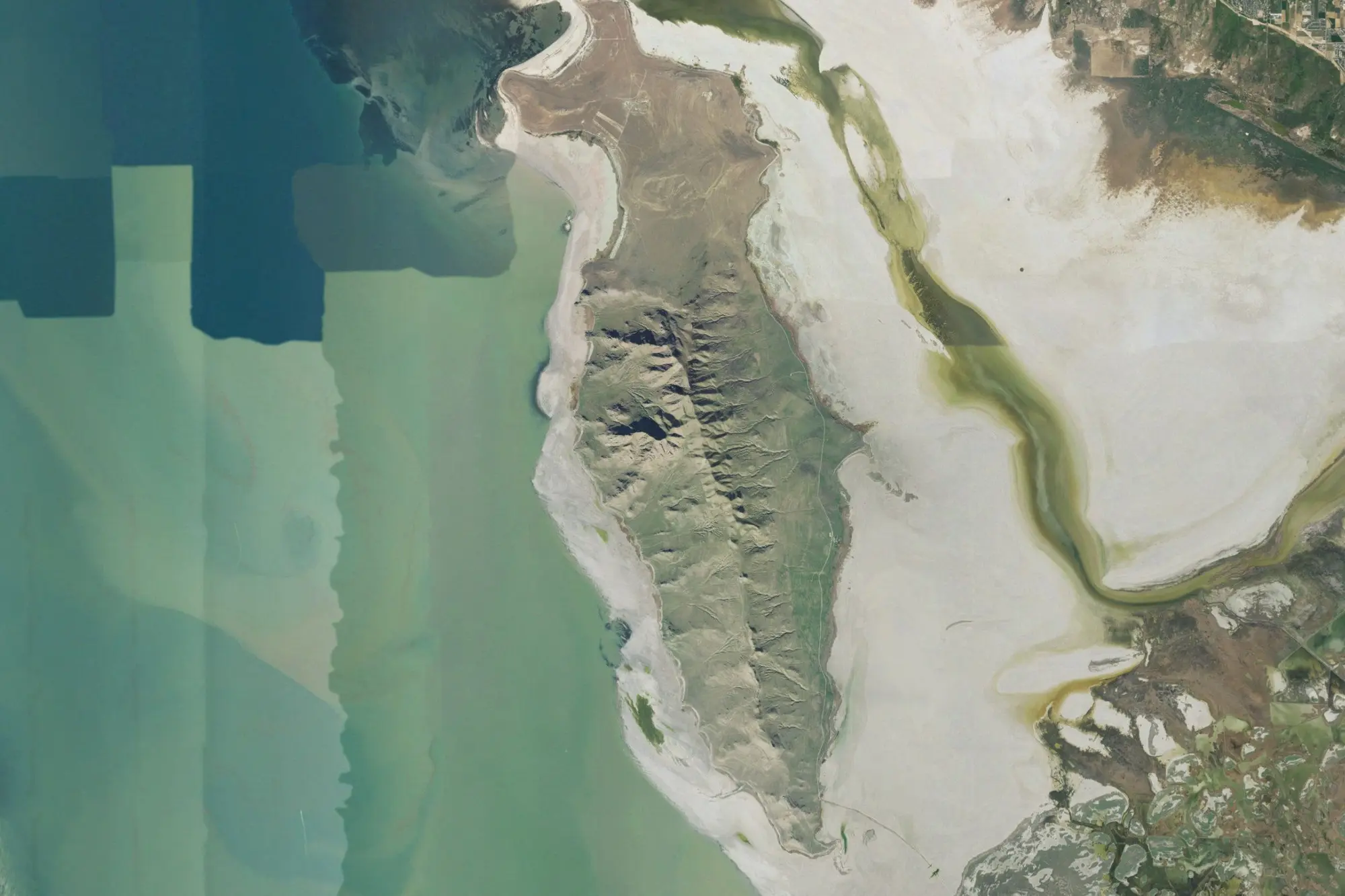 Aerial view of Antelope Island State Park