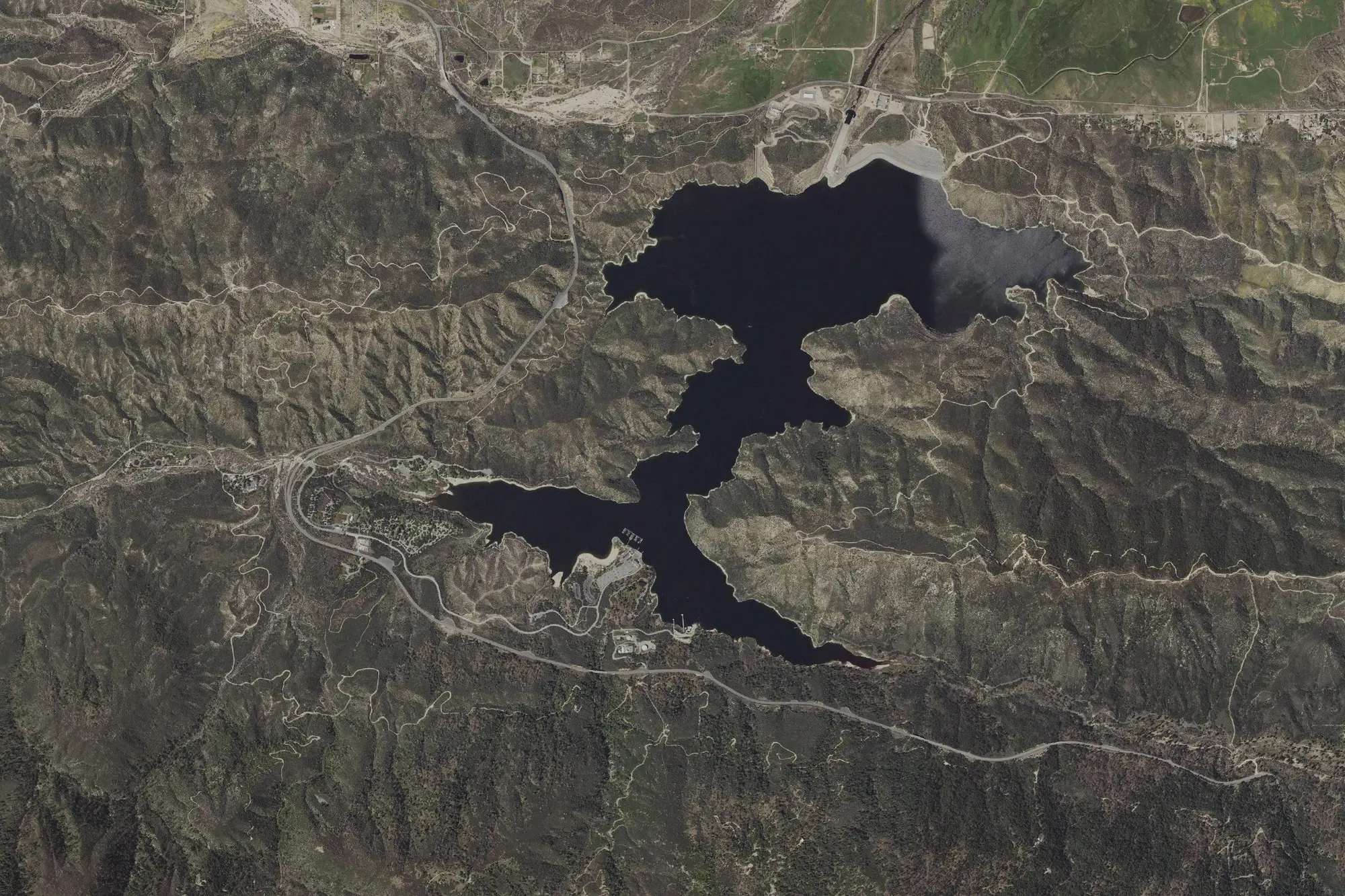 Aerial view of Silverwood Lake State Recreation Area