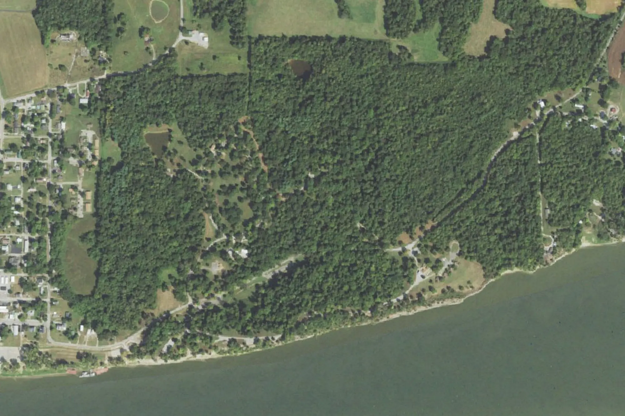 Aerial view of Cave-In-Rock State Park