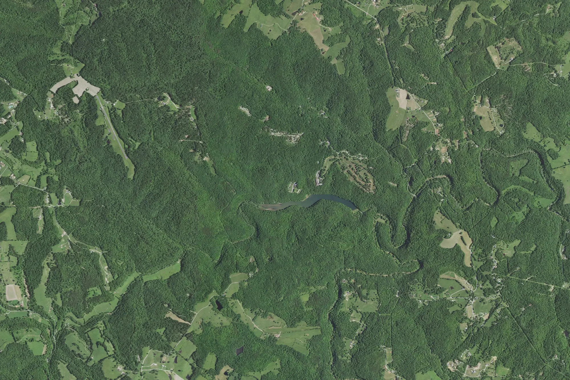 Aerial view of Carter Caves State Resort Park