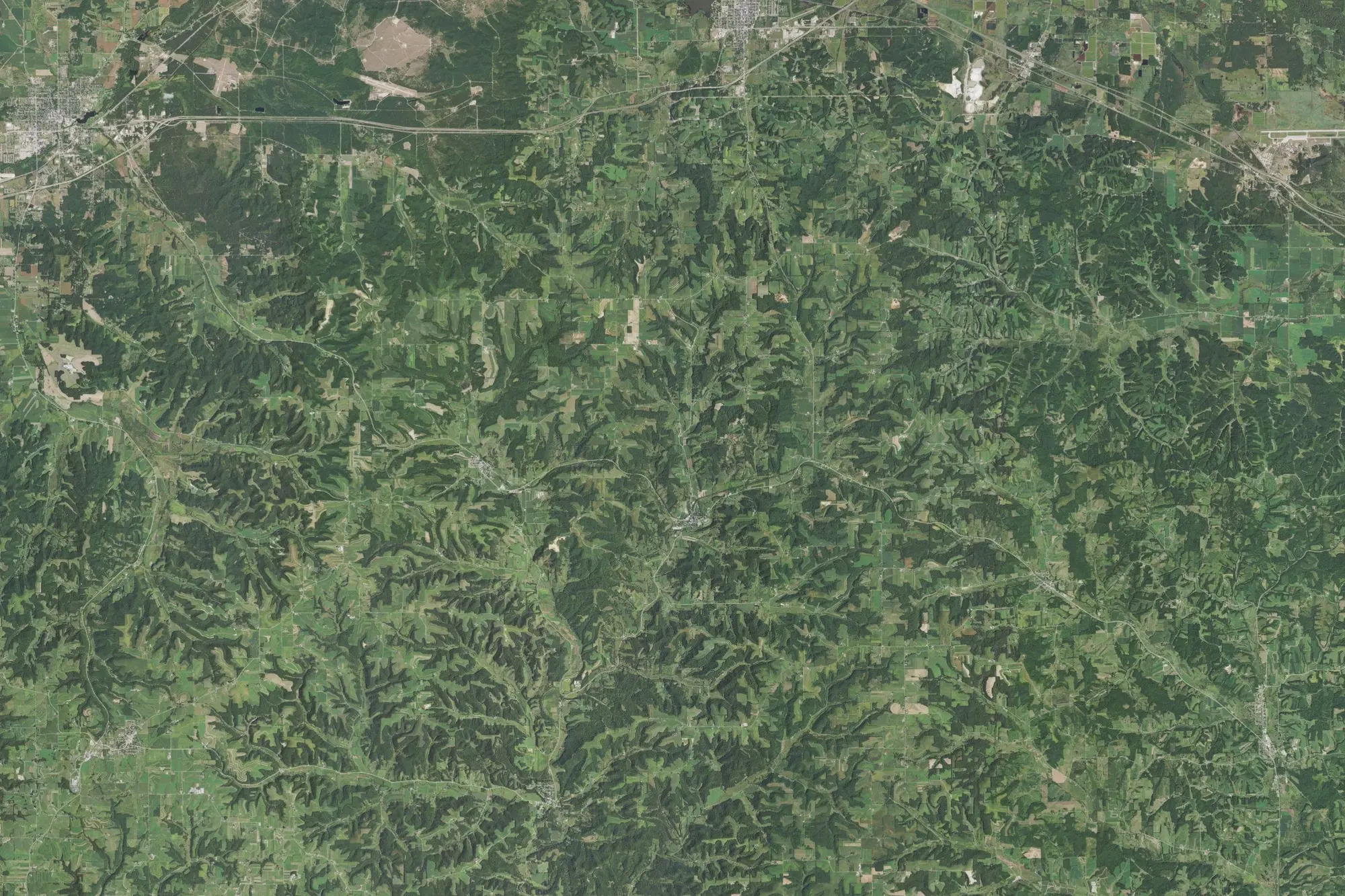 Aerial view of Elroy-Sparta State Trail